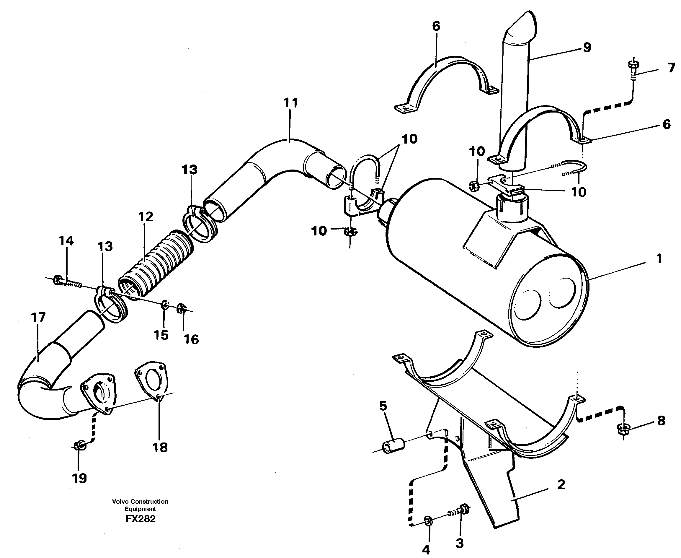 Exhaust system — volvo parts diagram