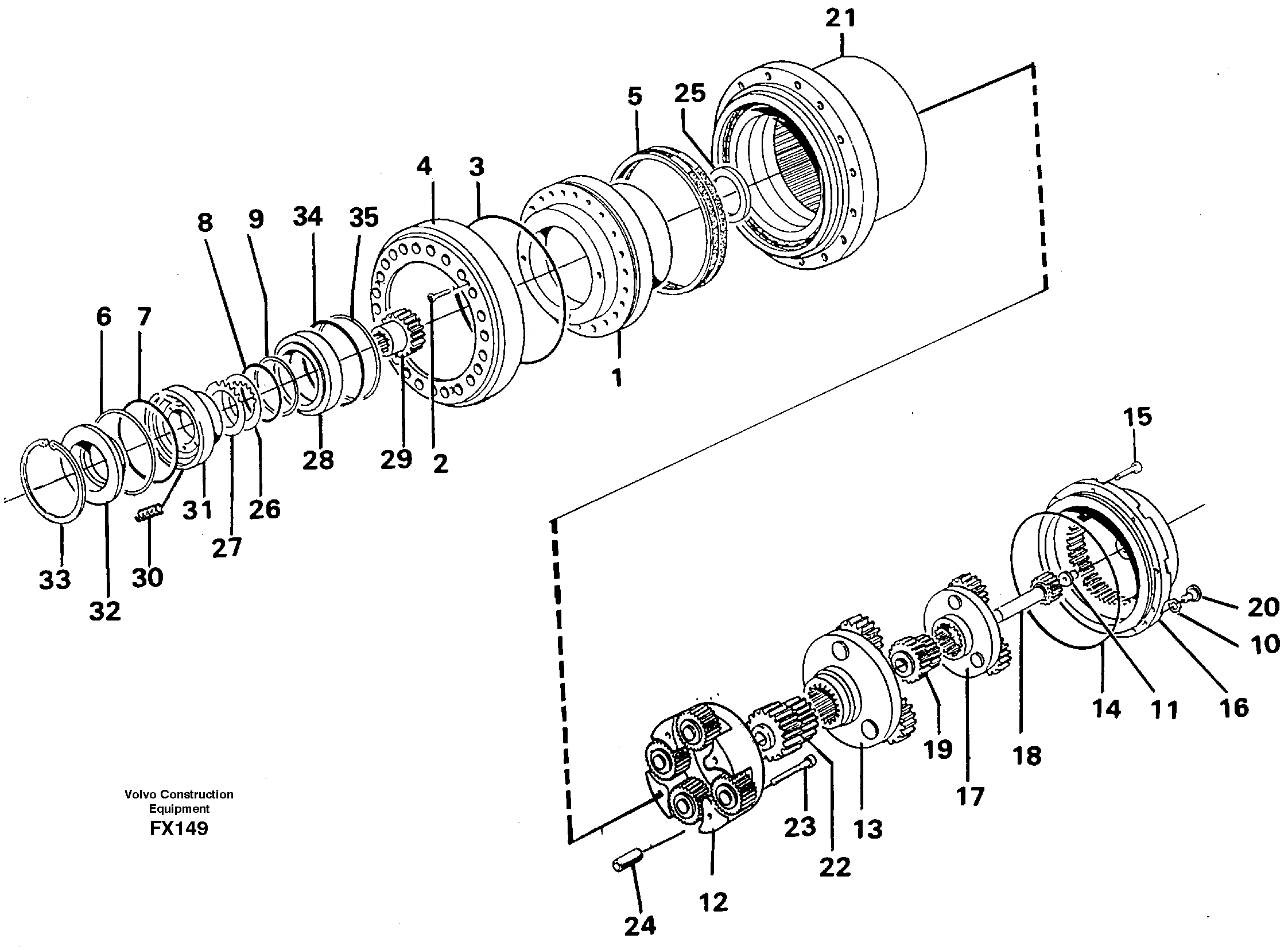 Planetary drive  14268051 — volvo parts diagram