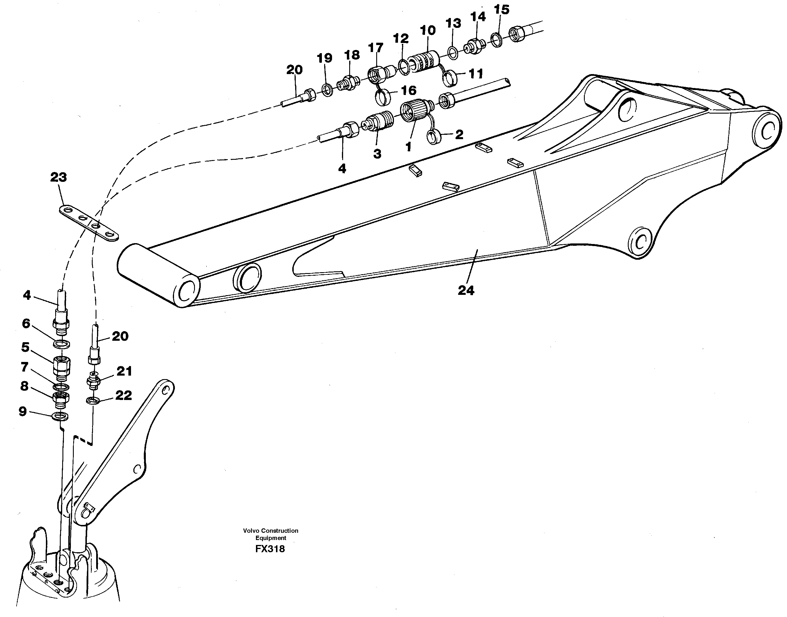 Hose kit for Peiner grab  14259416 — volvo parts diagram