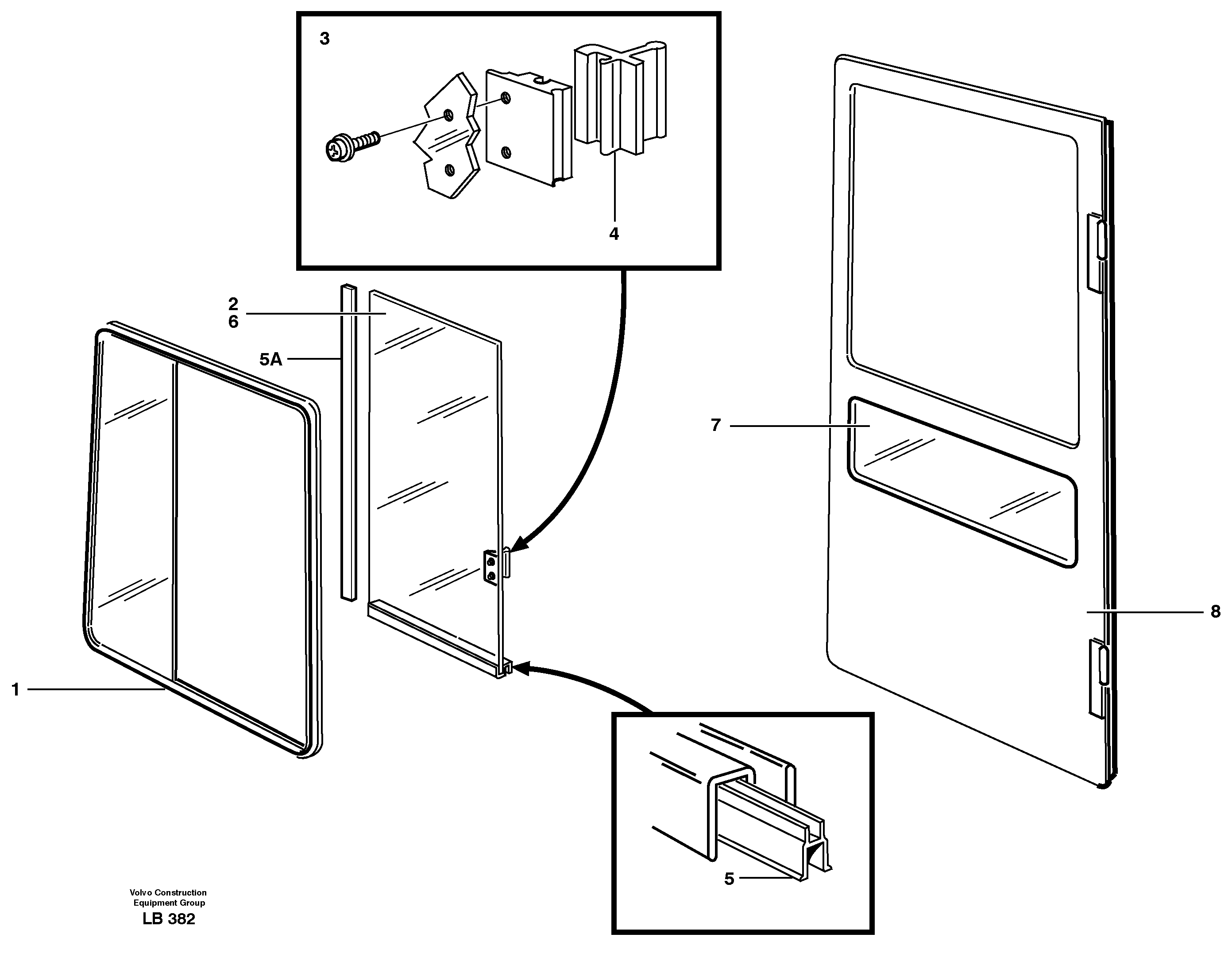 Front window, Lifting device — volvo parts diagram