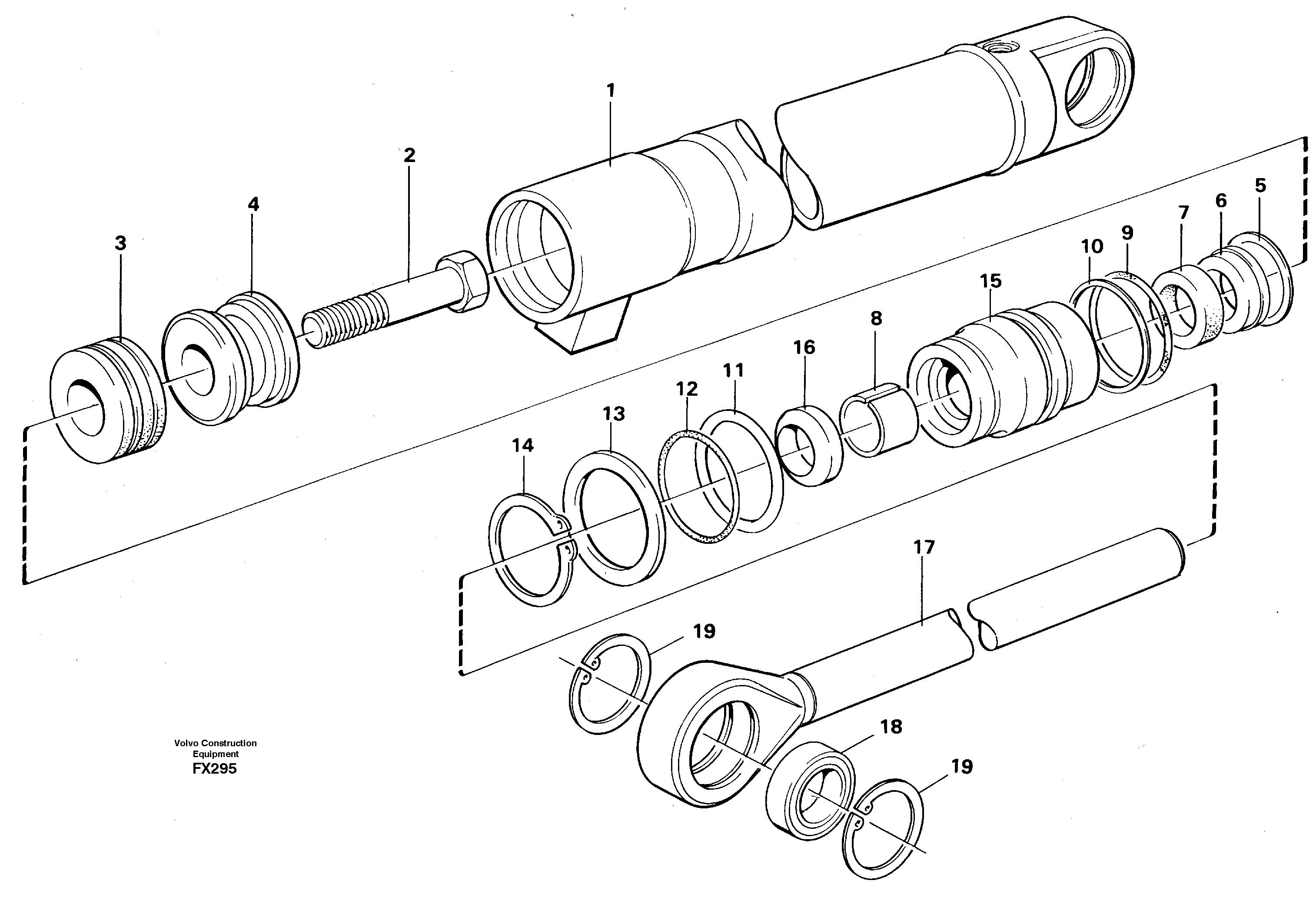 Hydraulic cylinder, slope bucket  14265051 — volvo parts diagram