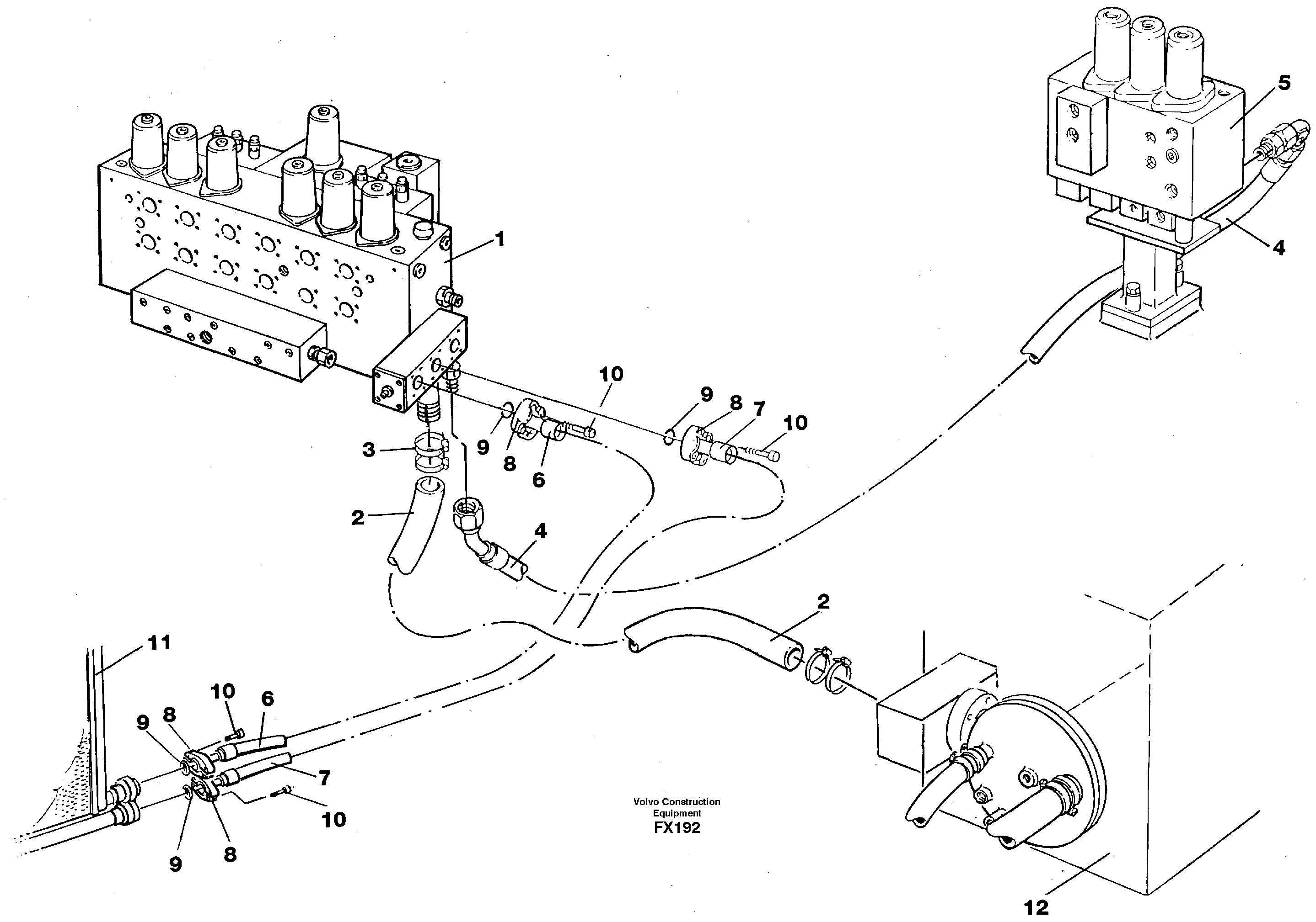 Hydraulic system, return lines — volvo parts diagram