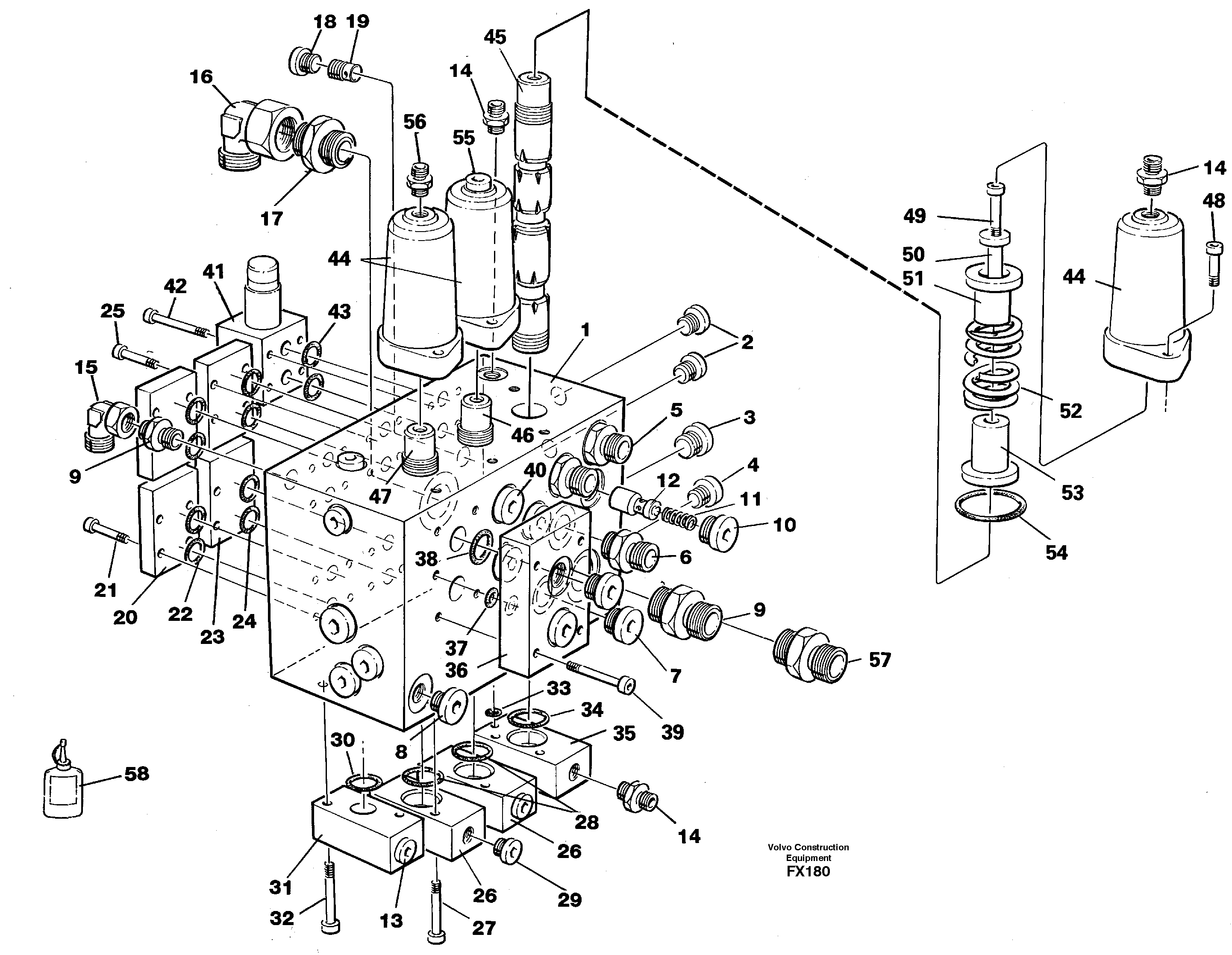 Slew valve assembly — volvo parts diagram