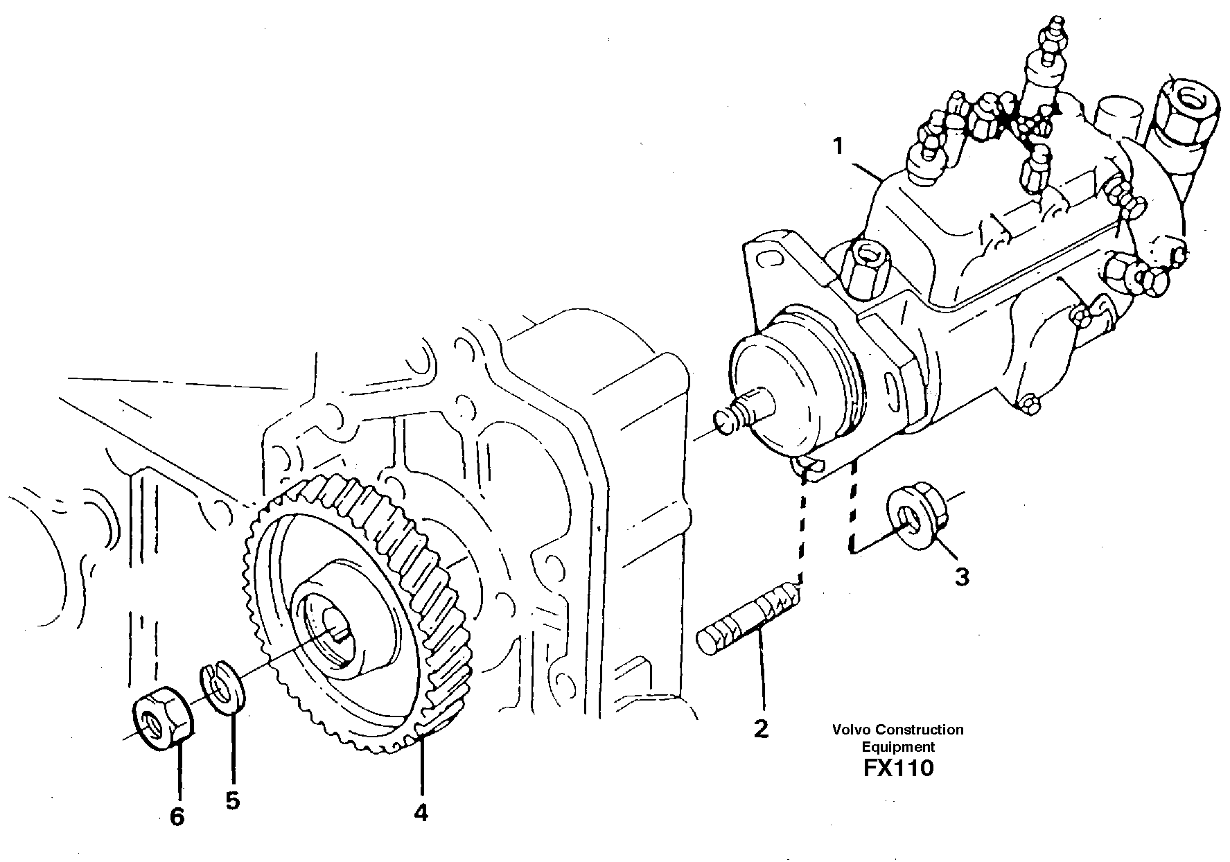 Injection pump with drive — volvo parts diagram