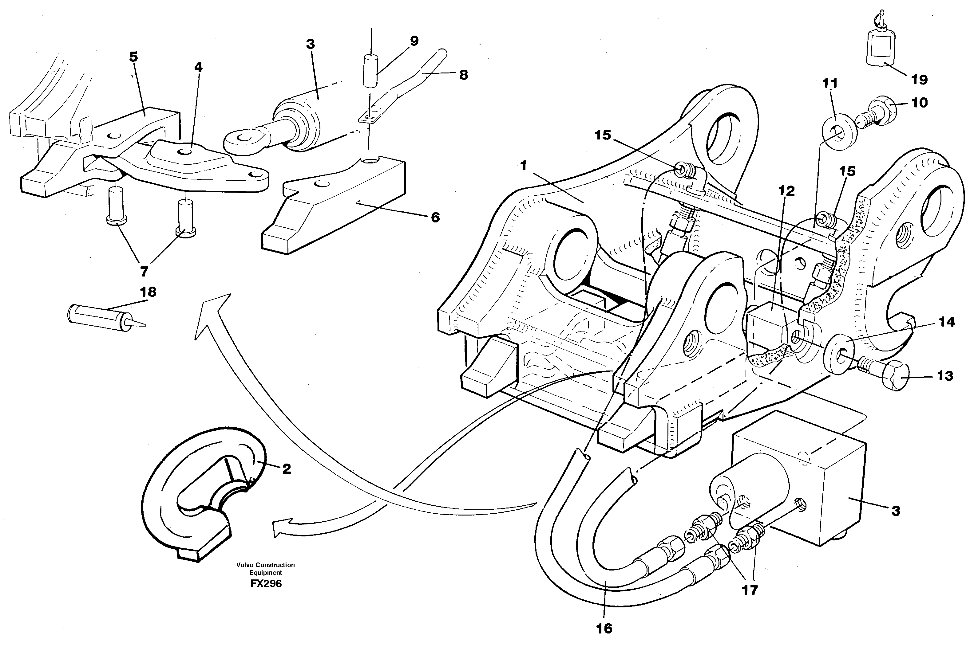 Quickfit, hydraulic  14264492 — volvo parts diagram