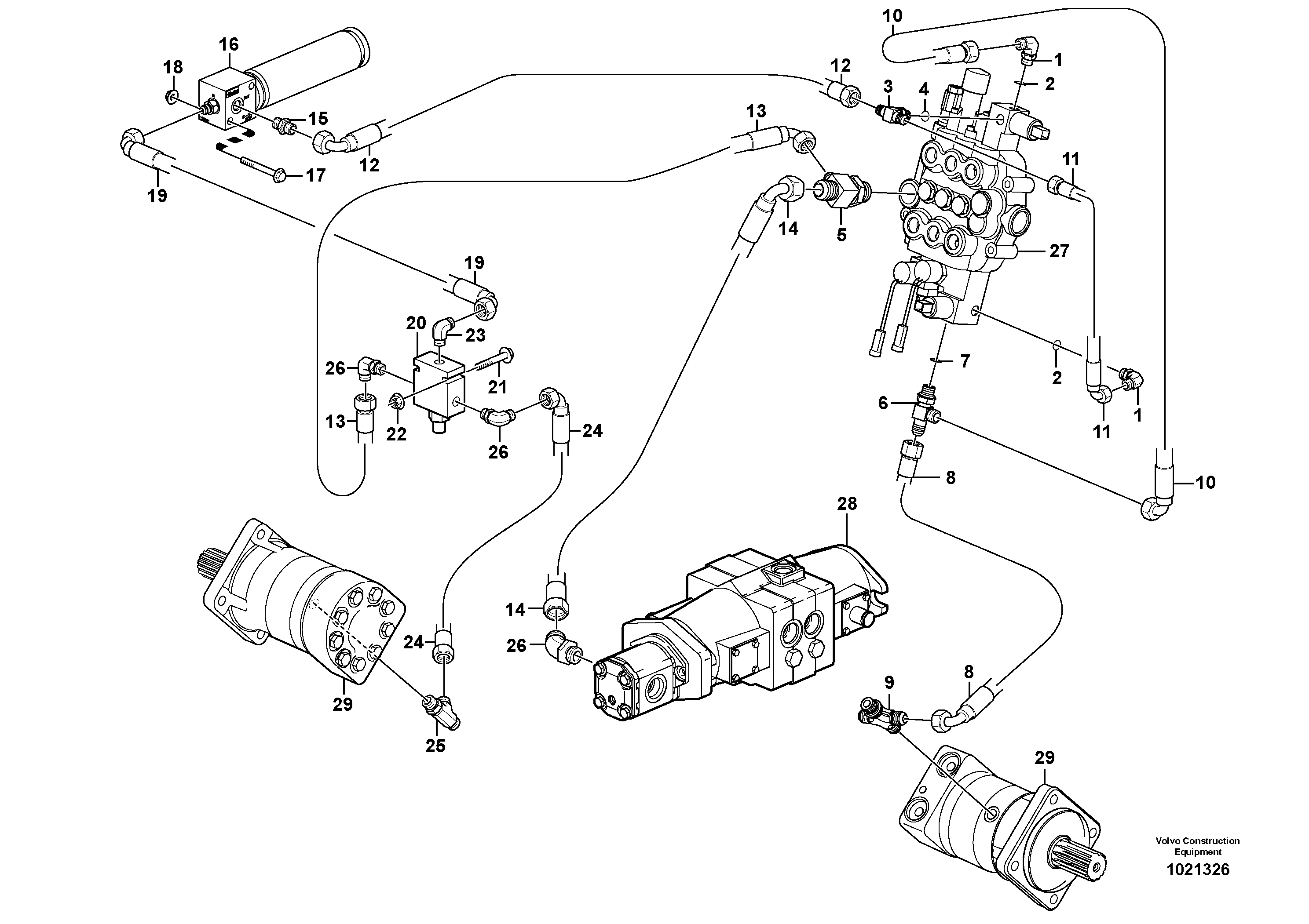 Hydralic pressure limiting valve  11840225 STD, 11840226 SELF LEVEL — volvo parts diagram