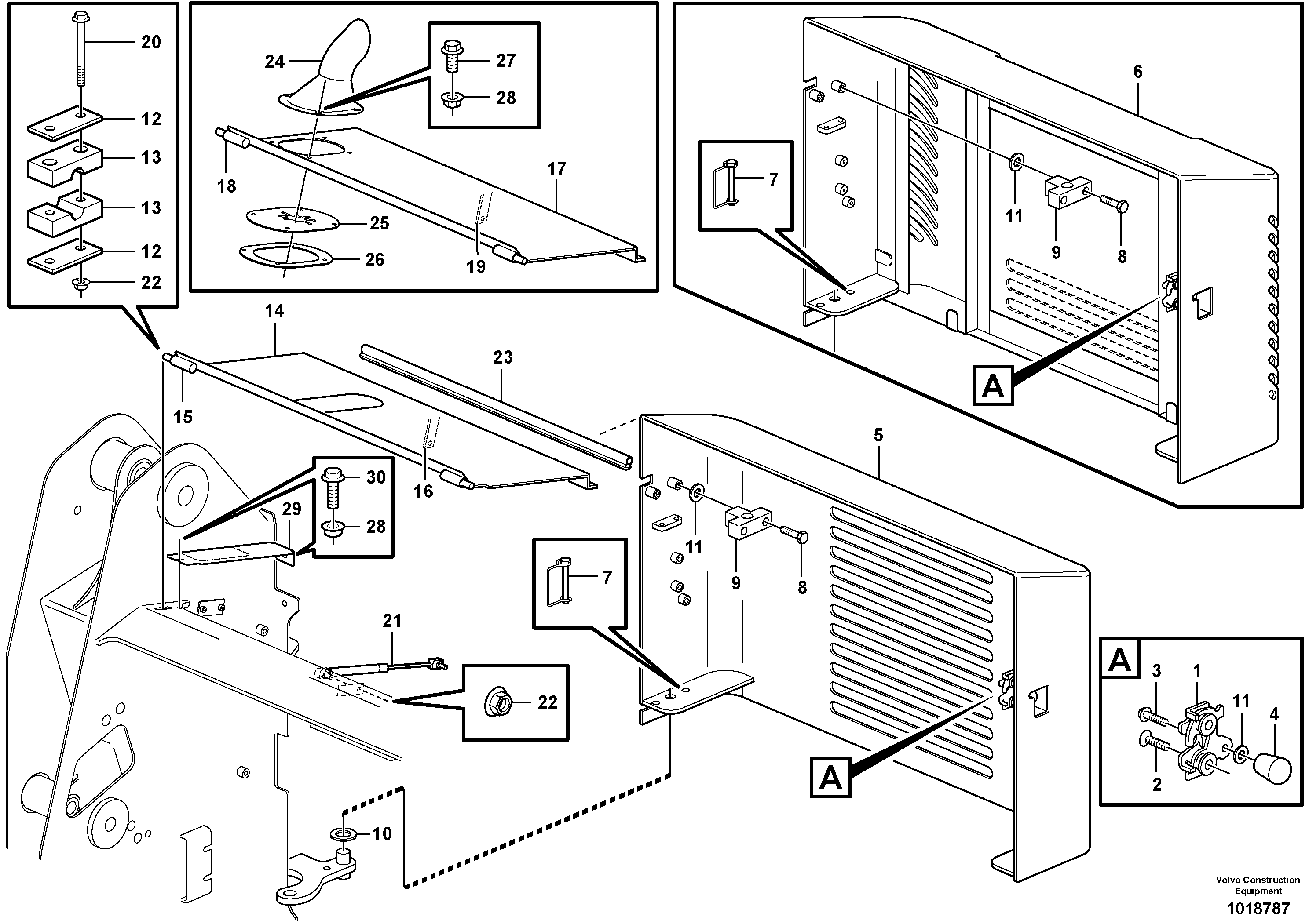 Rear door and engine cover — volvo parts diagram