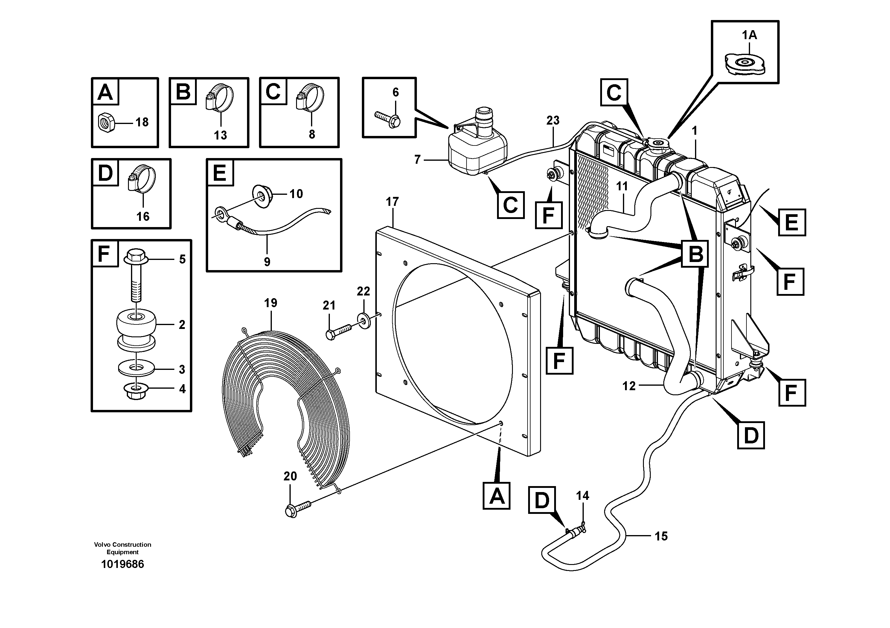Radiator mounting — volvo parts diagram