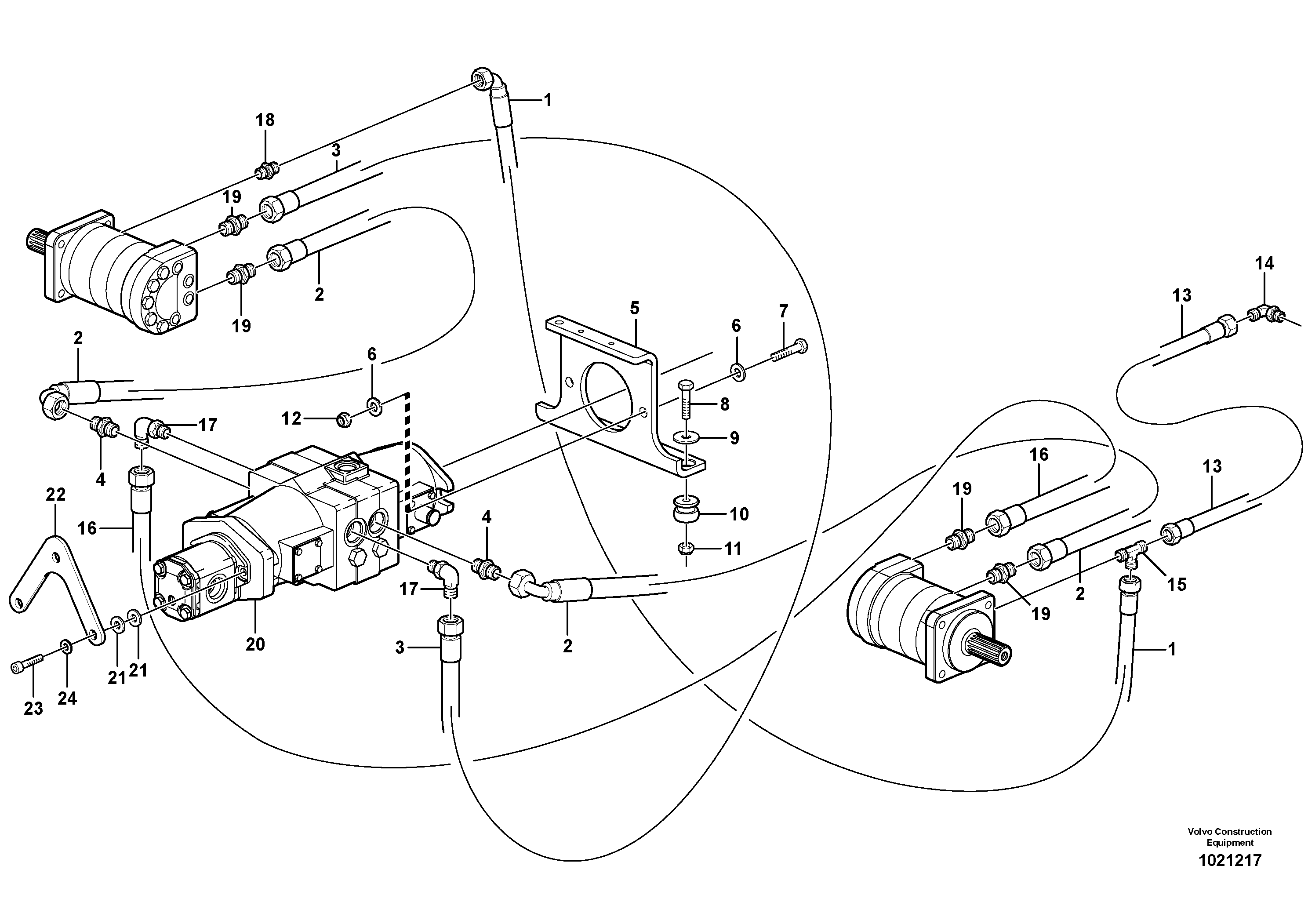 Hydraulic system Transport  11840225, 11840226 — volvo parts diagram