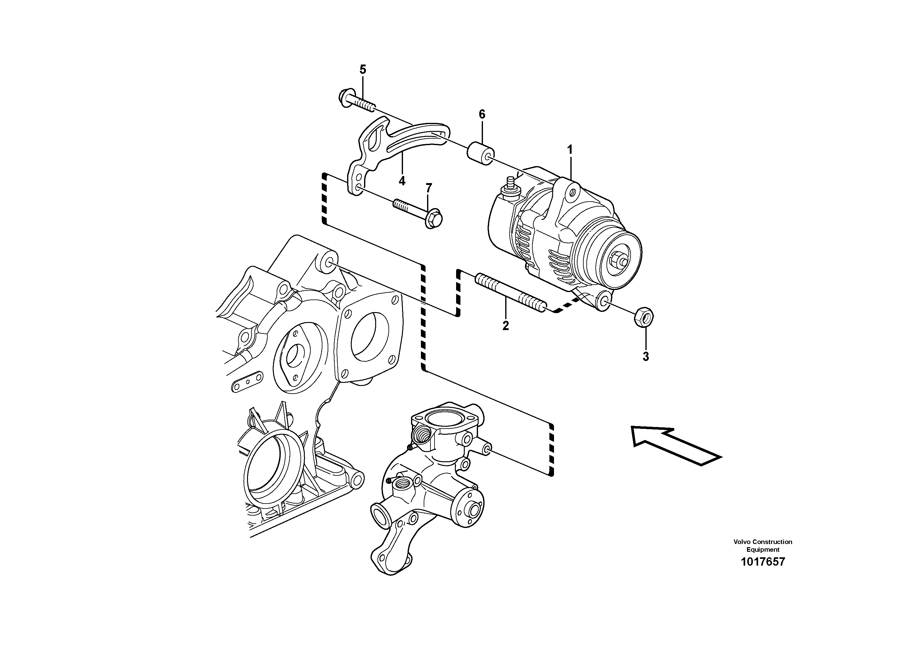 Alternator with assembling details — volvo parts diagram