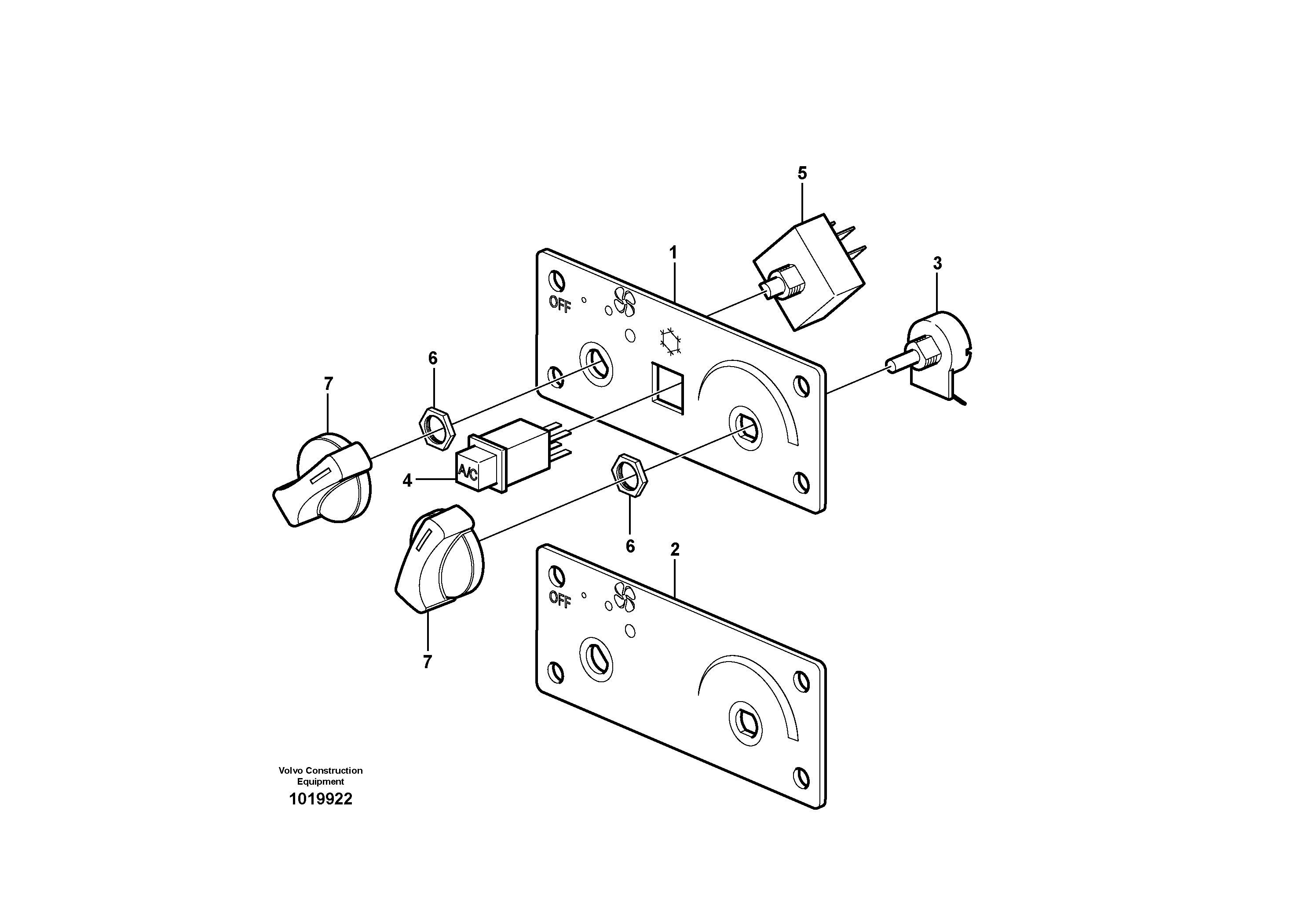 control panel — volvo parts diagram
