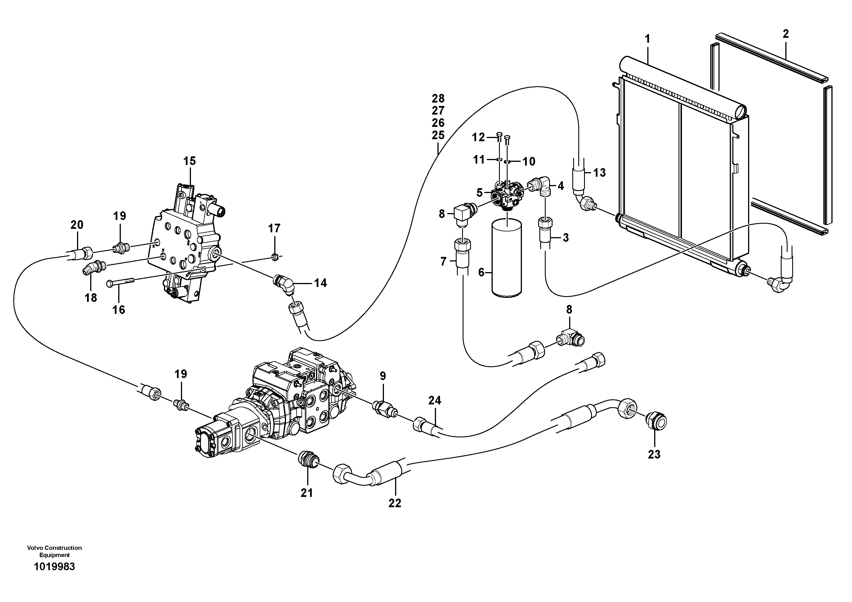 Supply/return and Cooling Circuits  11840304 — volvo parts diagram