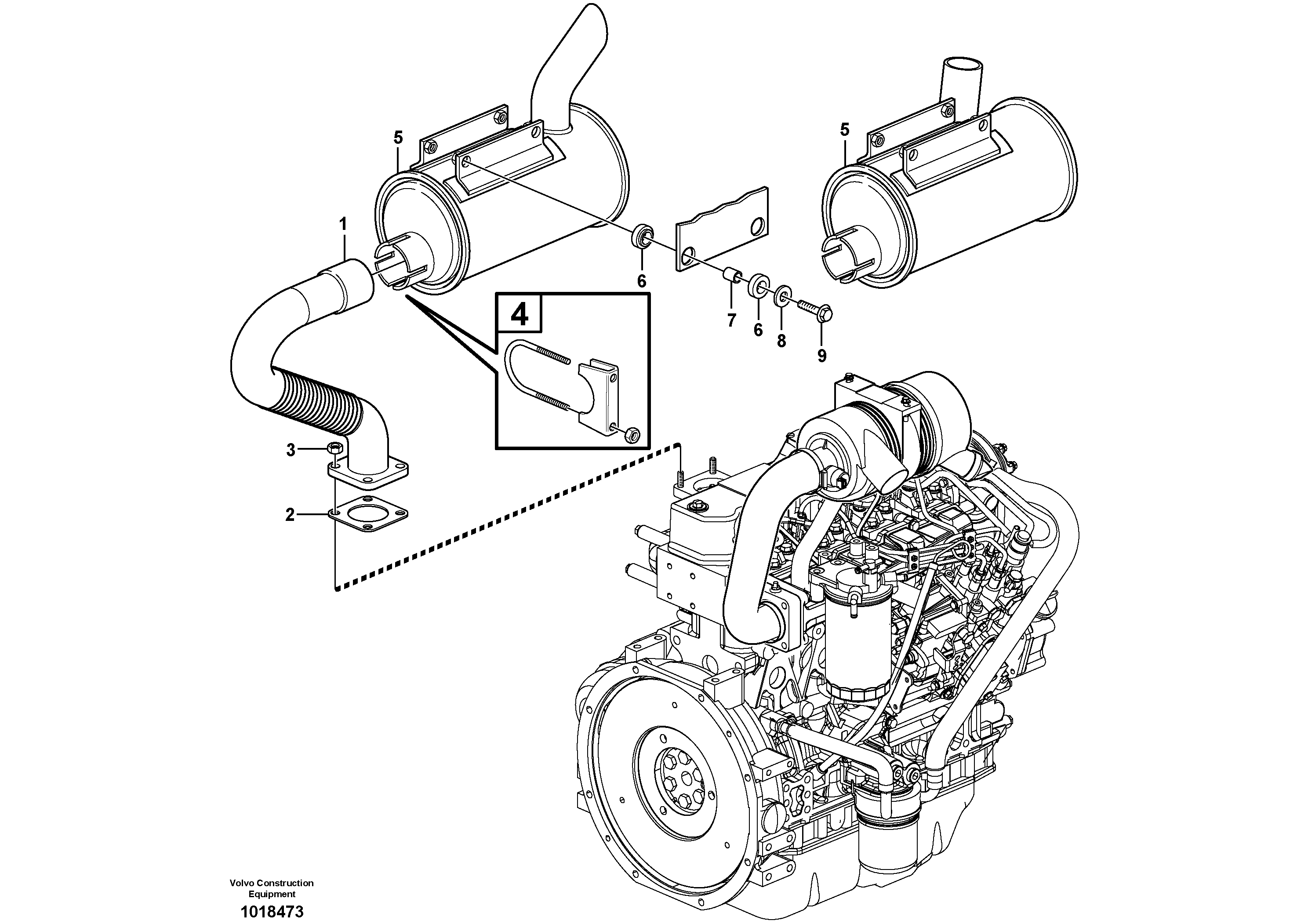 Exhaust system — volvo parts diagram