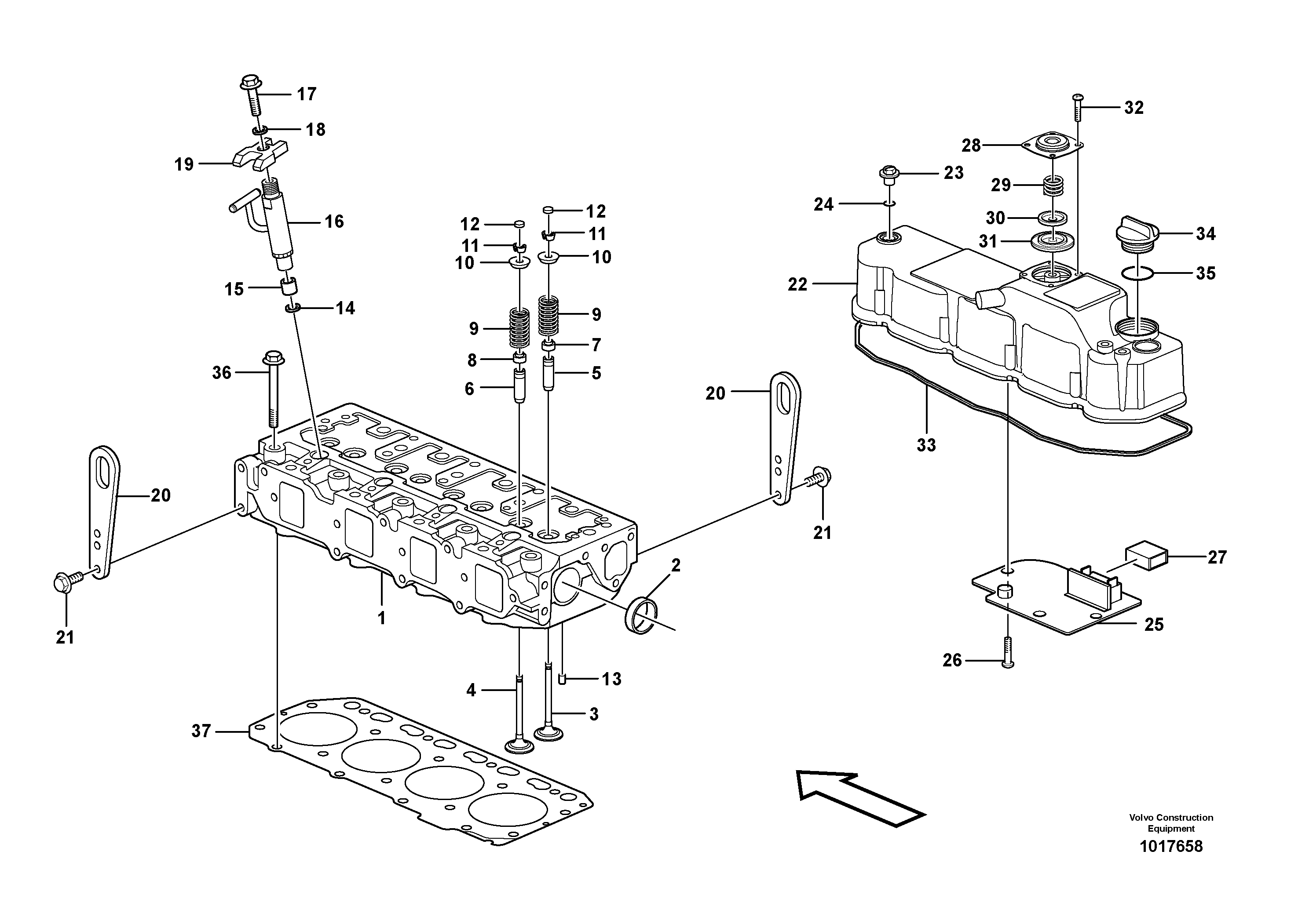 Cylinder head — volvo parts diagram