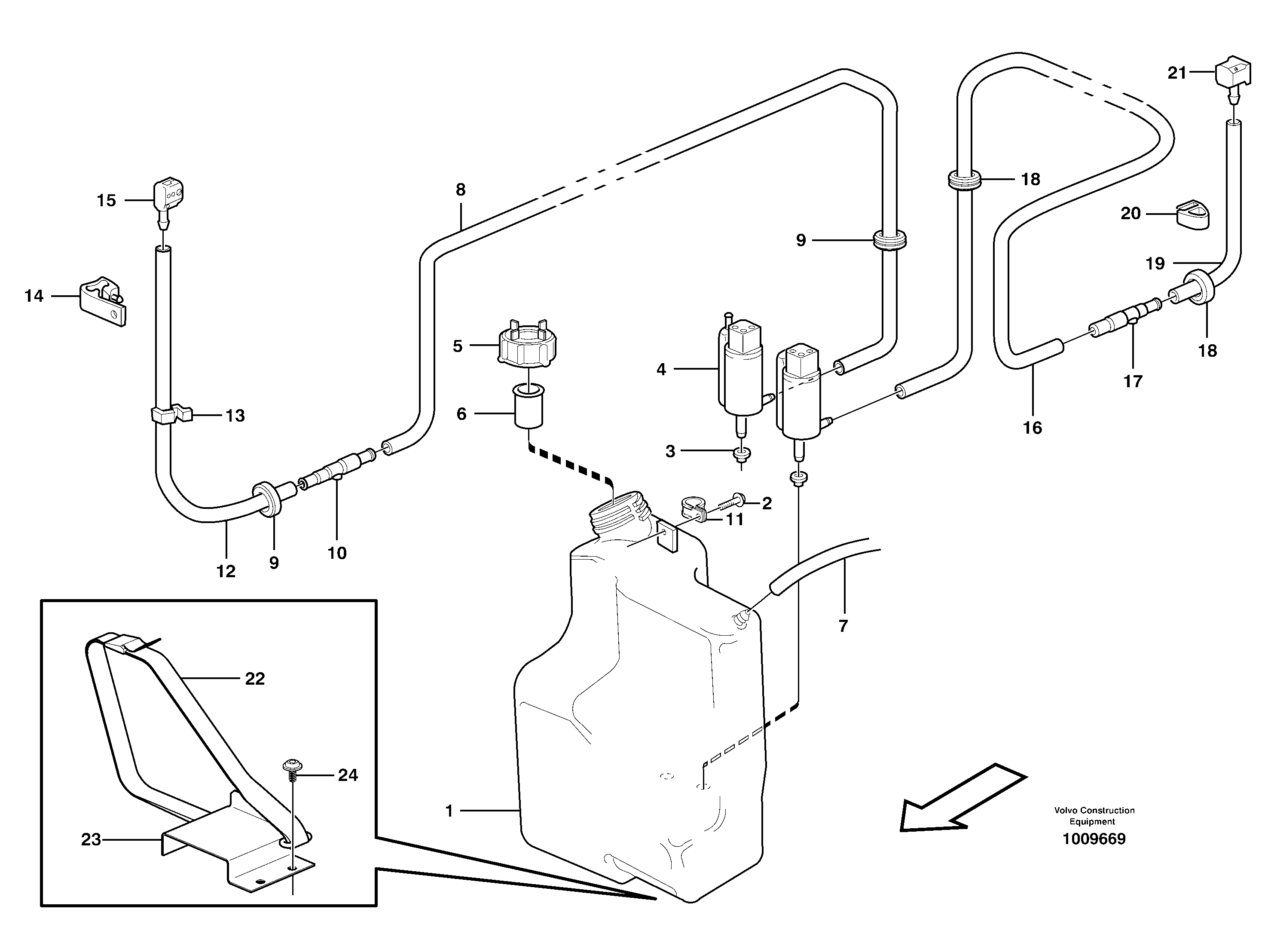 Windshield washer — volvo parts diagram