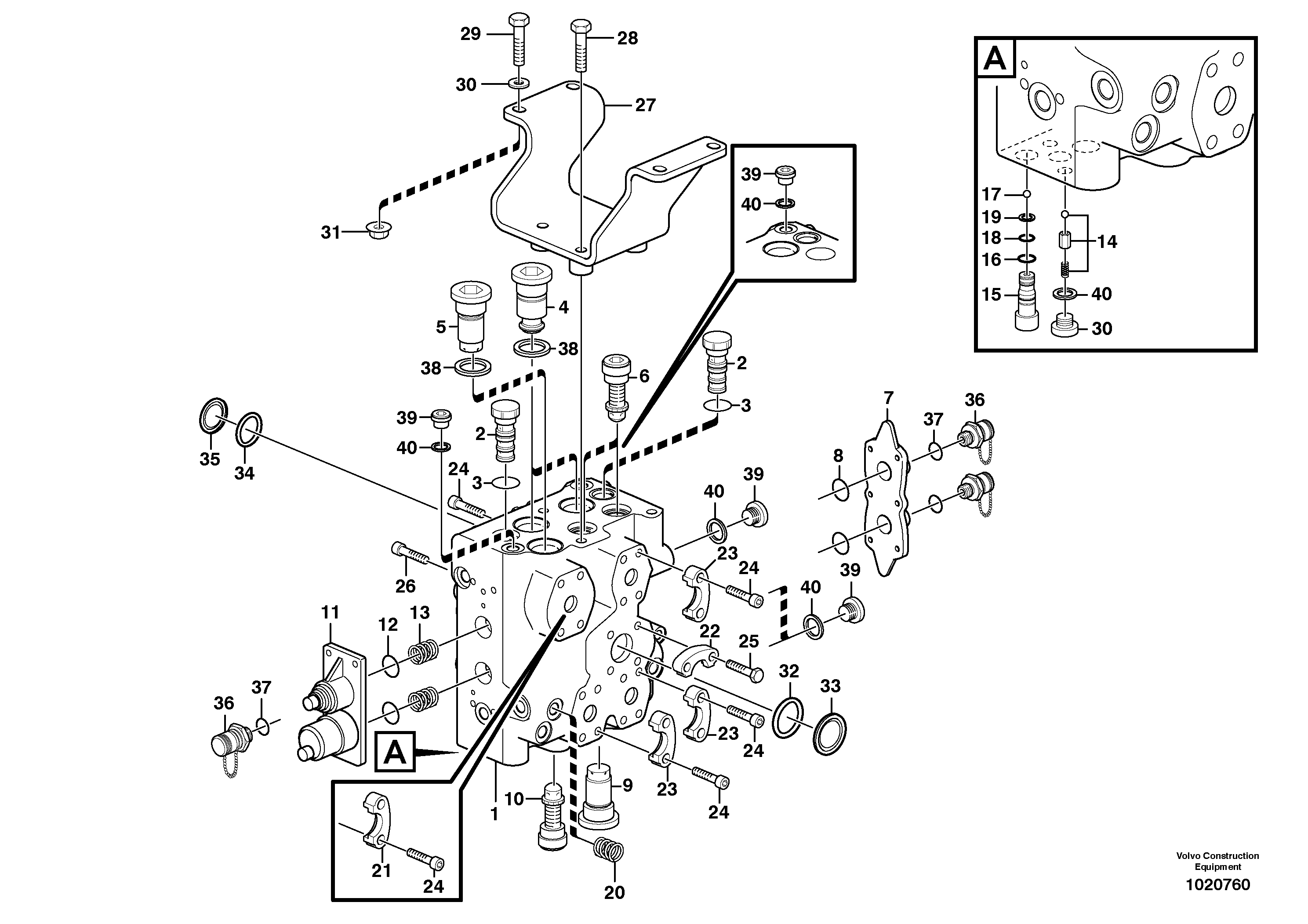 Control valve with fitting parts. — volvo parts diagram