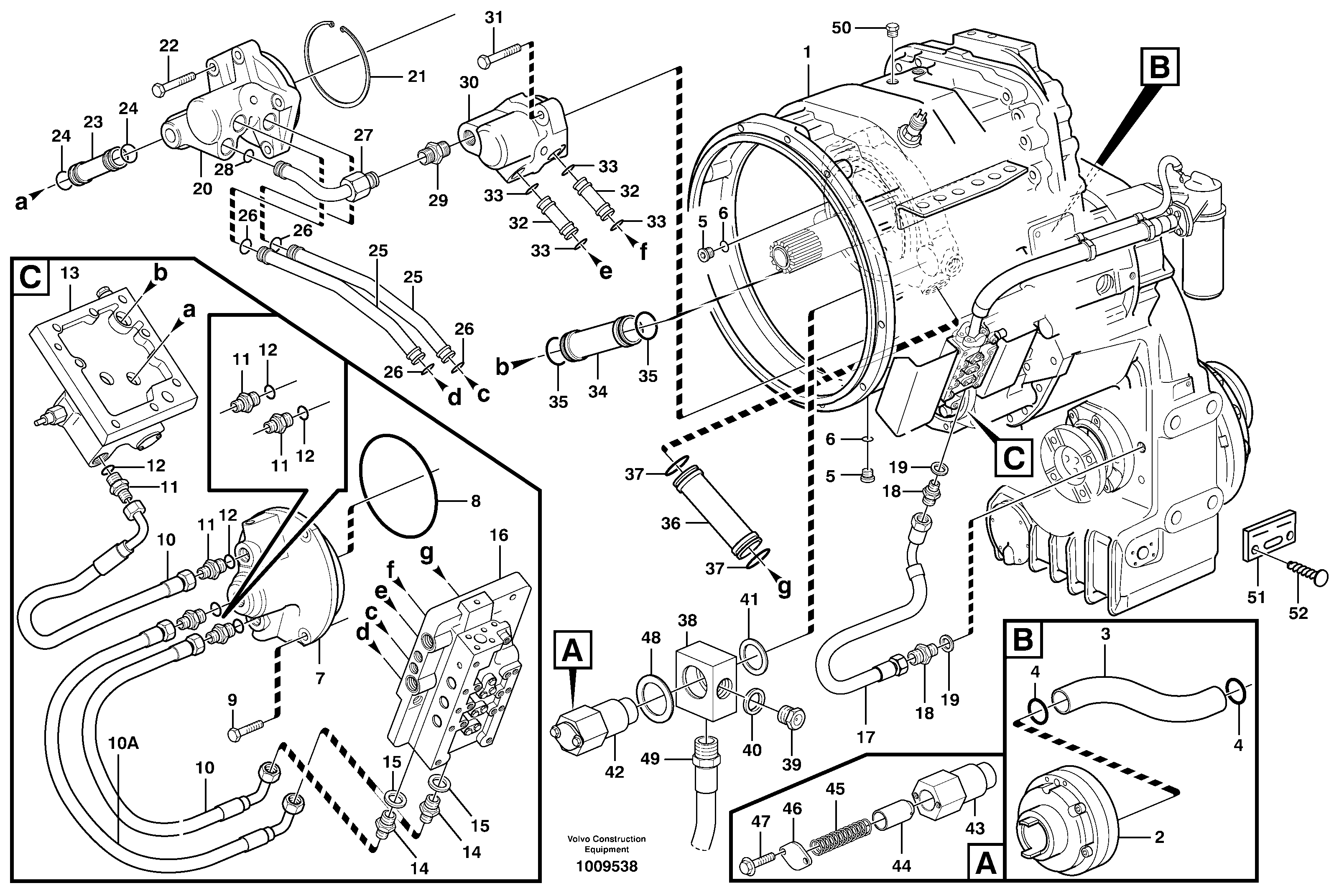 Oil distributor and tube — volvo parts diagram