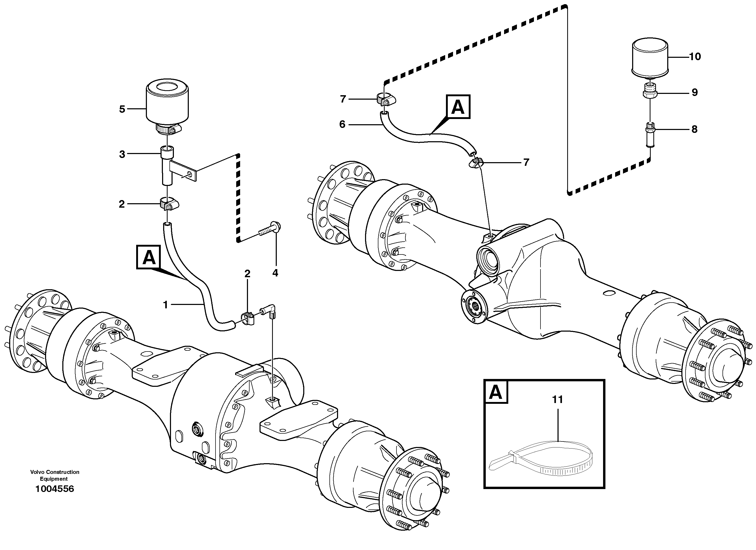 Venting, planetary gear  STD, OPEN ROPS — volvo parts diagram