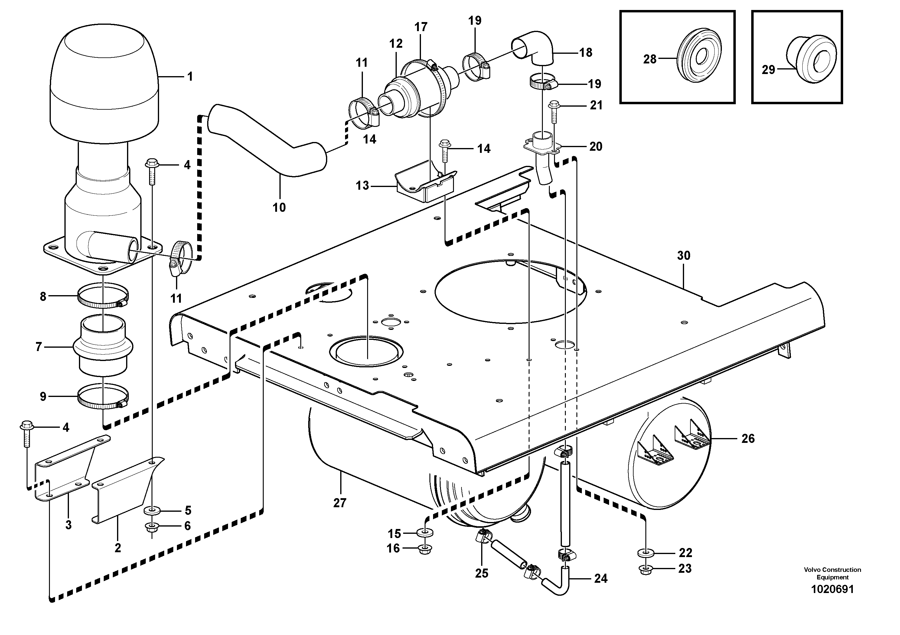 Pre-cleaner 82252 — volvo parts diagram