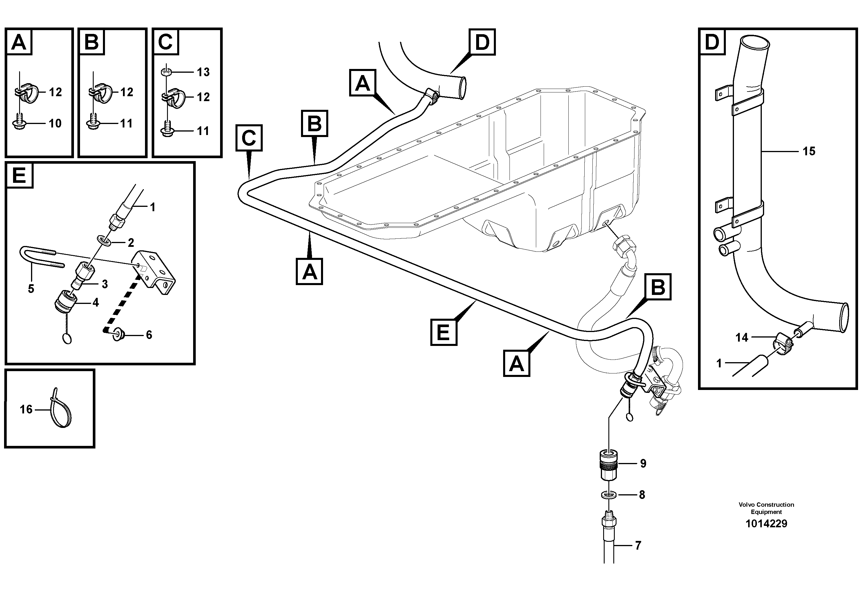 Coolant drainage  STD, OPEN ROPS — volvo parts diagram