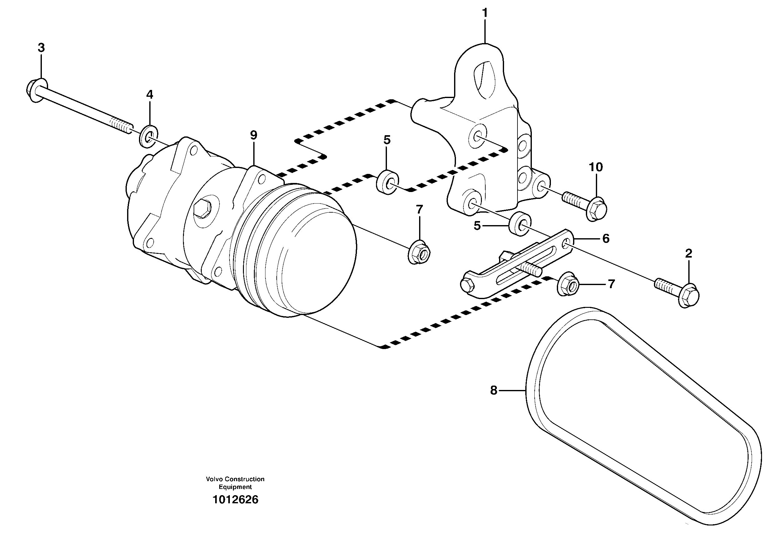 Compressor for cooling agent R134a with fitting parts. — volvo parts diagram