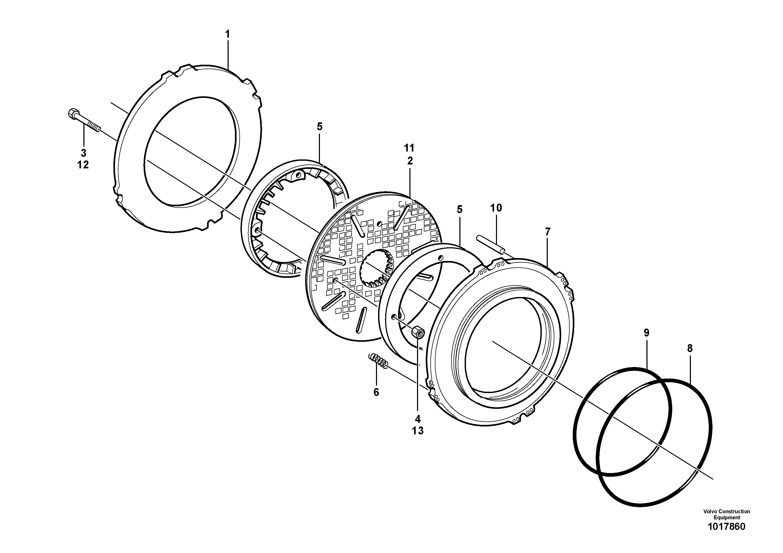 Multi-disc brake, rear — volvo parts diagram
