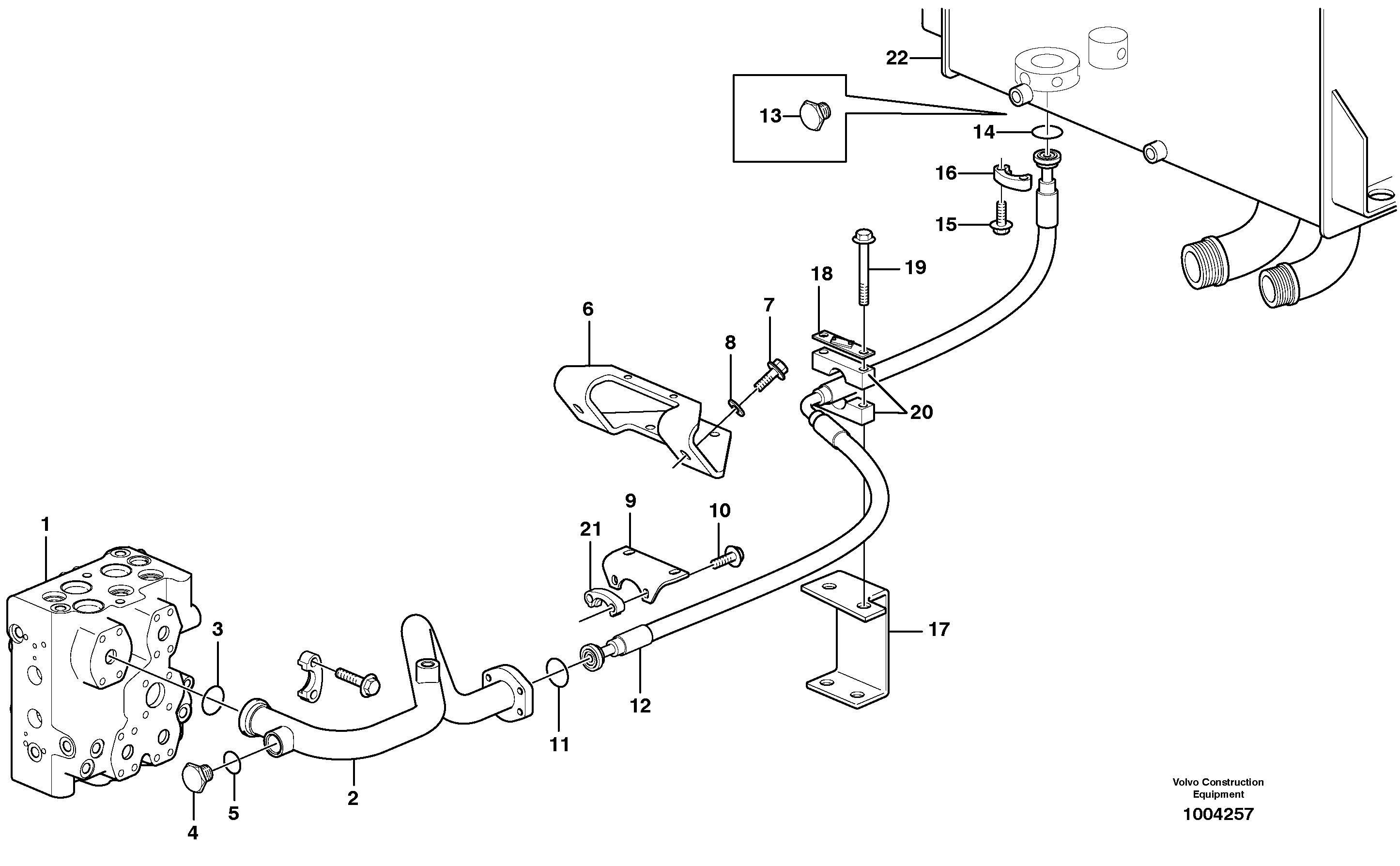 Hydraulic system, return line  STD, OPEN ROPS — volvo parts diagram
