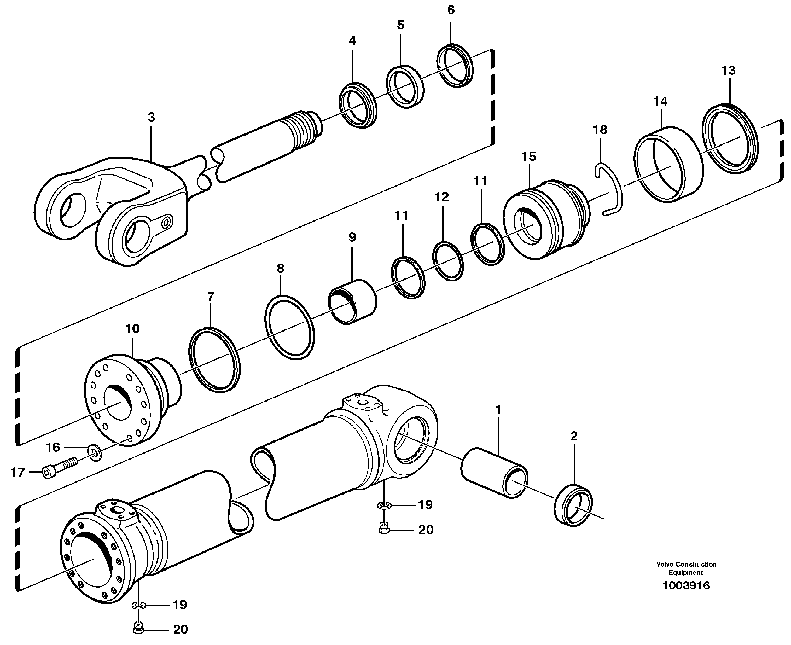 Hydraulic cylinder, lifting. — volvo parts diagram