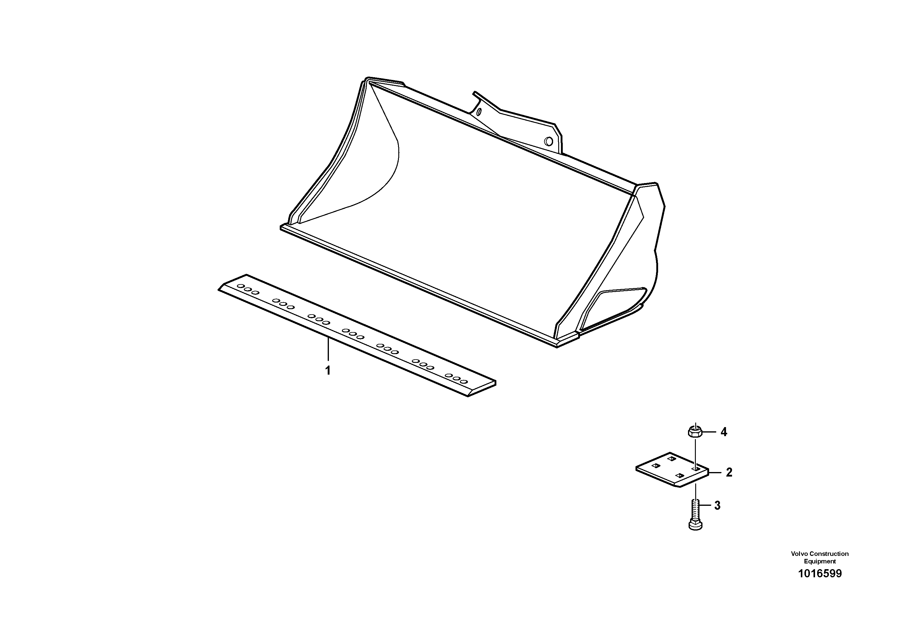 Bucket, straight with teeth  42001 - IRN — volvo parts diagram