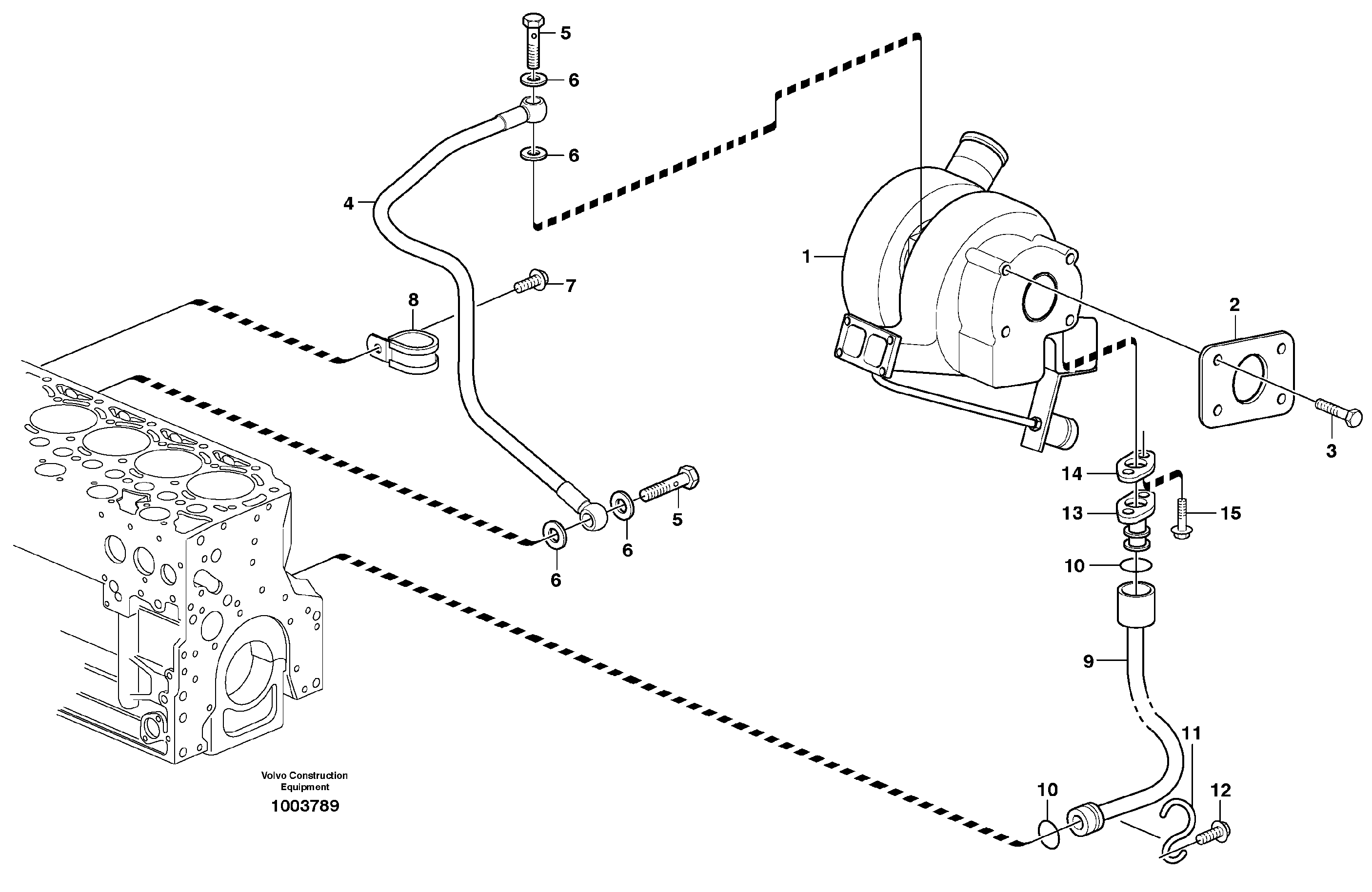 Turbocharger with fitting parts — volvo parts diagram