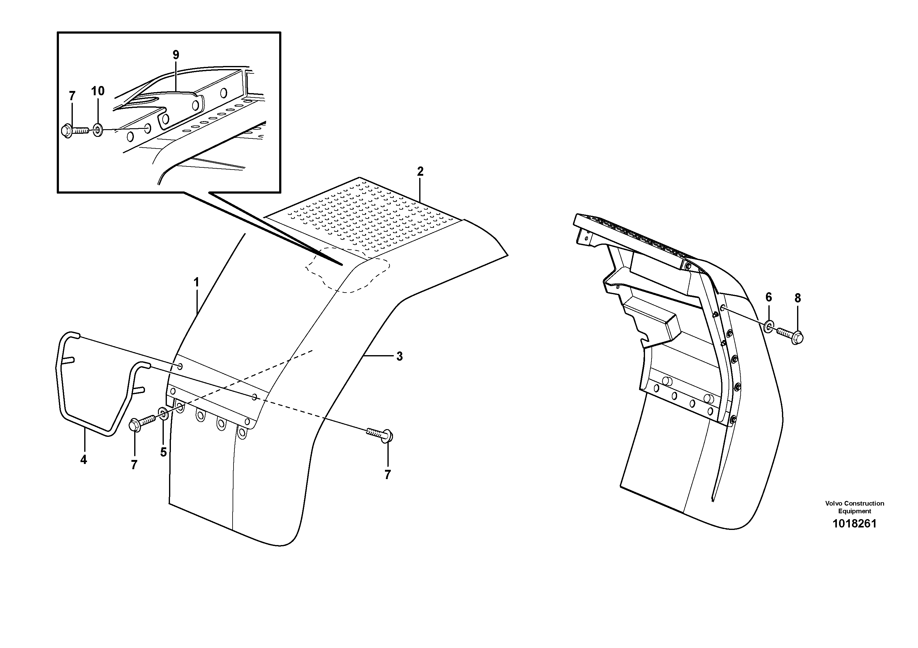 Fender, rear  80904, 82537 — volvo parts diagram