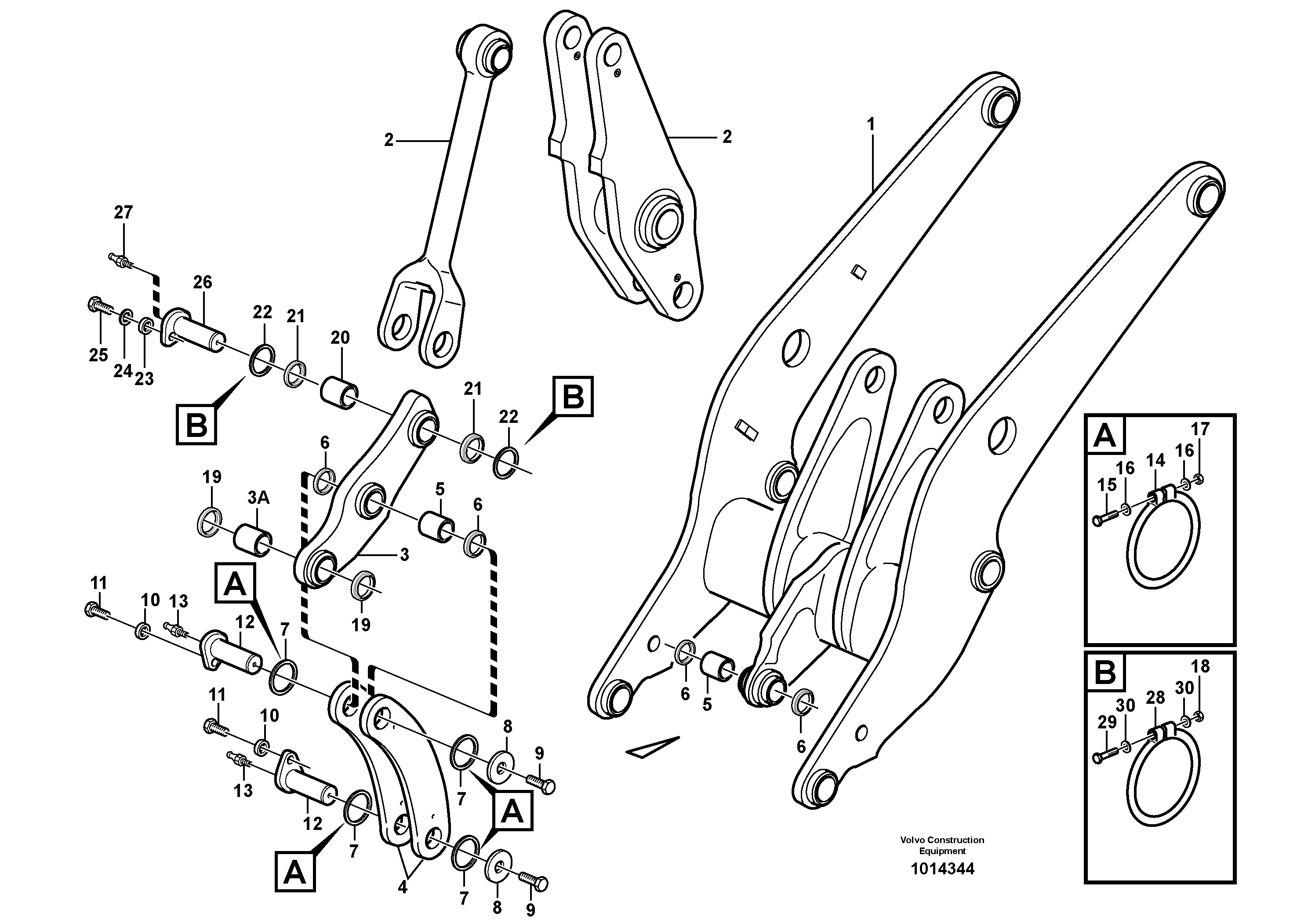 Forward links with fitting parts — volvo parts diagram