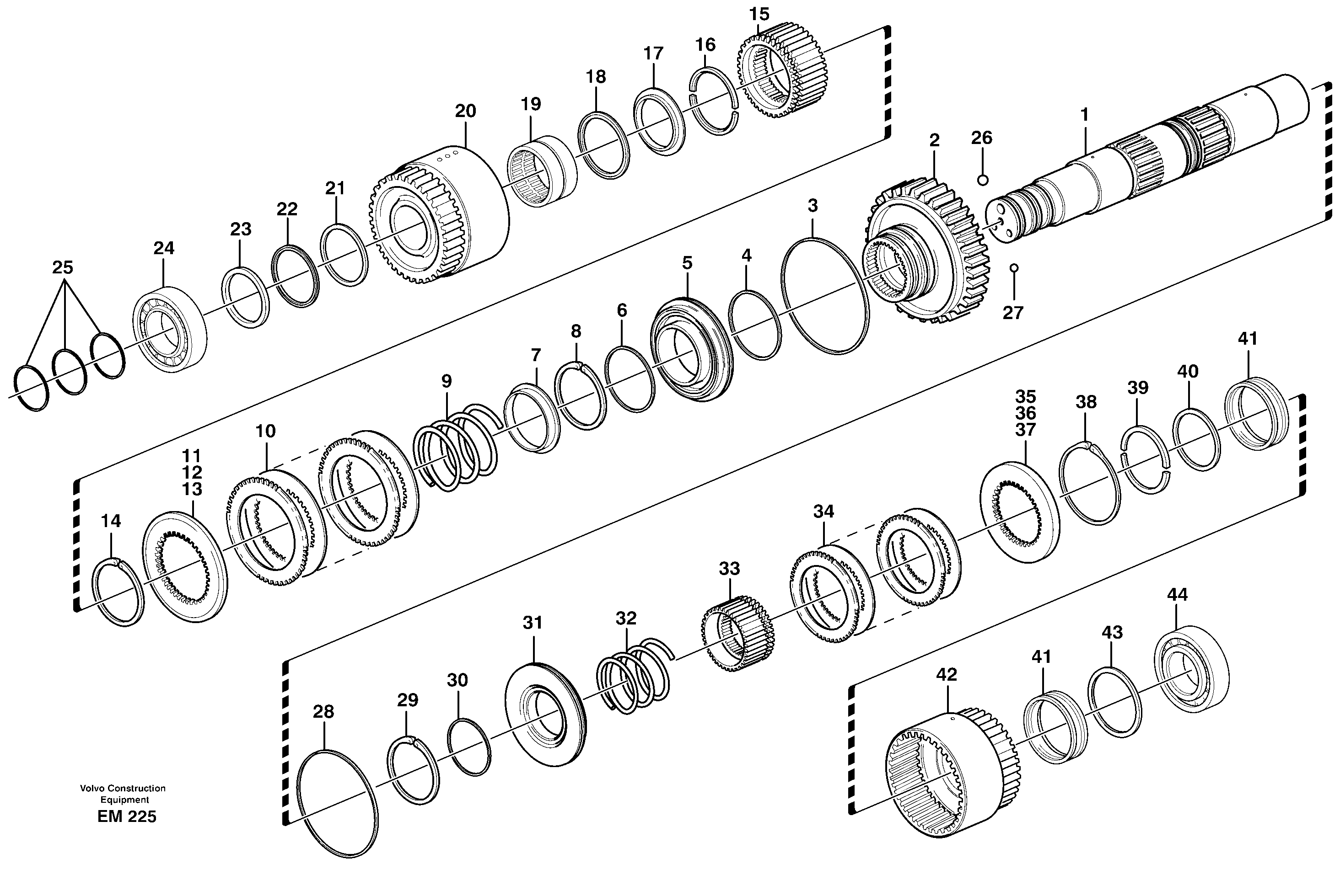 Hydraulic clutch, forward / 1 st speed  22523, 22548 — volvo parts diagram