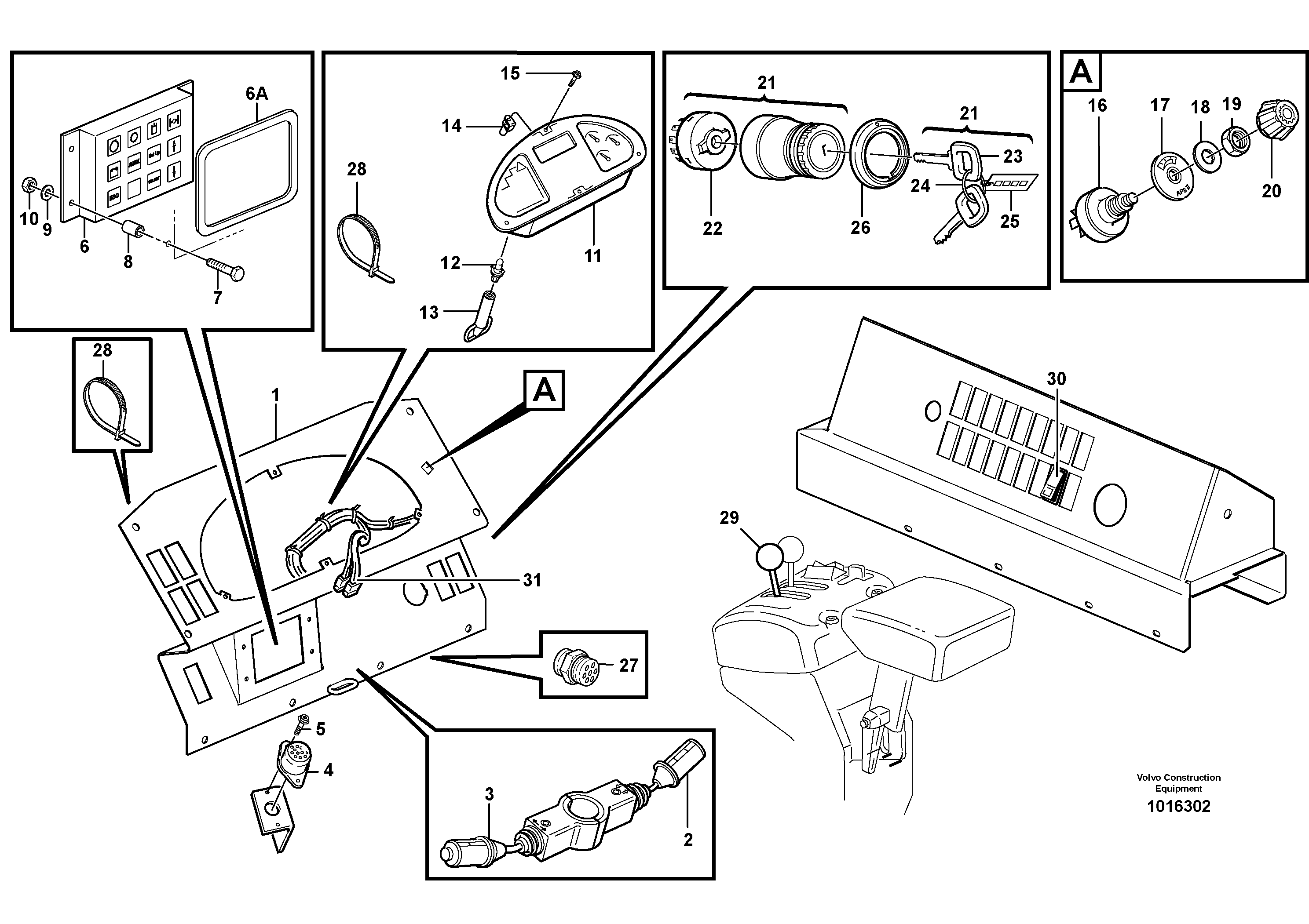 Instrument panel OPEN ROPS — volvo parts diagram