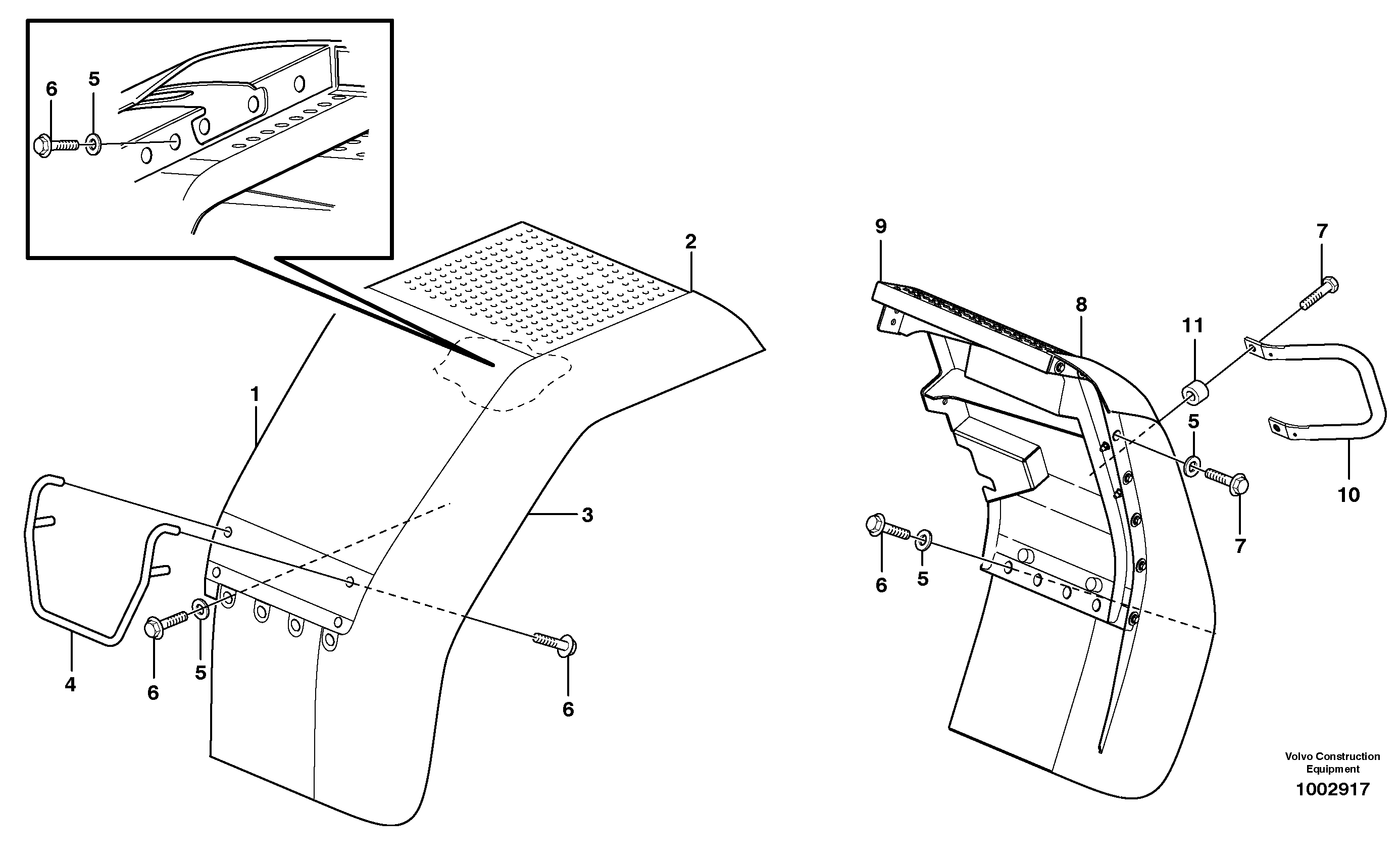Fender, rear  SER NO - 20004 — volvo parts diagram