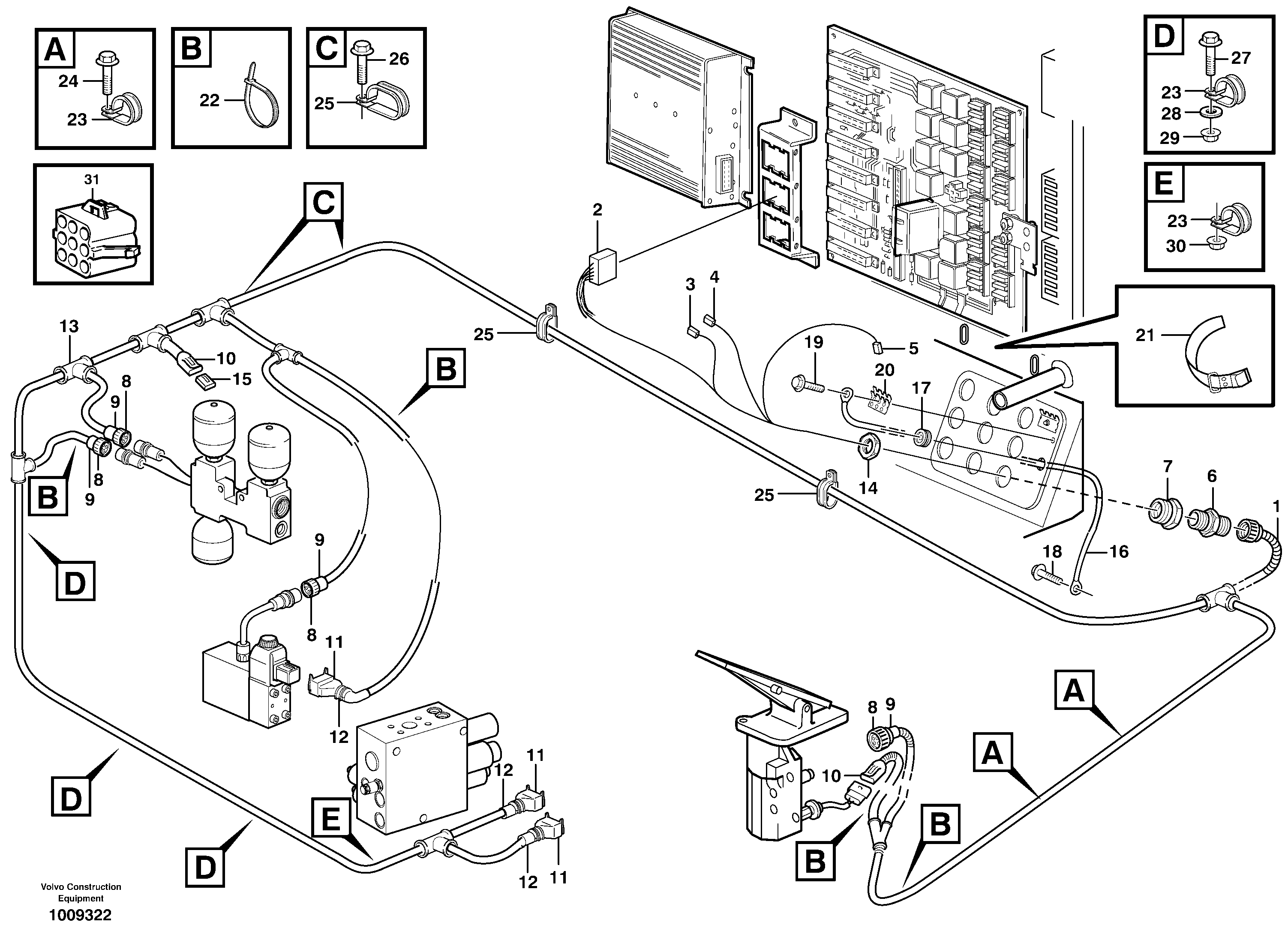 Cable harnesses, cab — volvo parts diagram