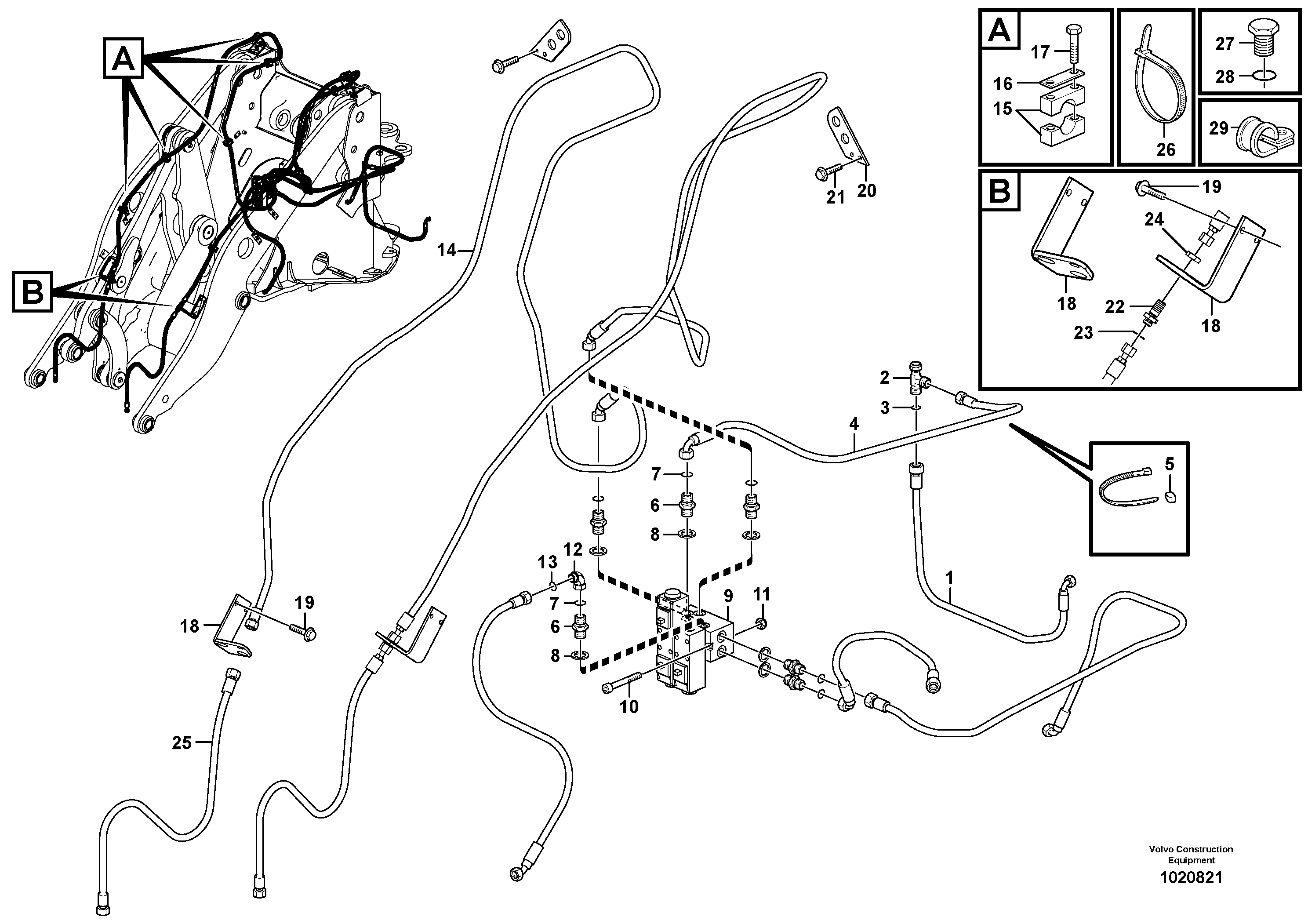 Hydraulic system for attachment bracket. — volvo parts diagram