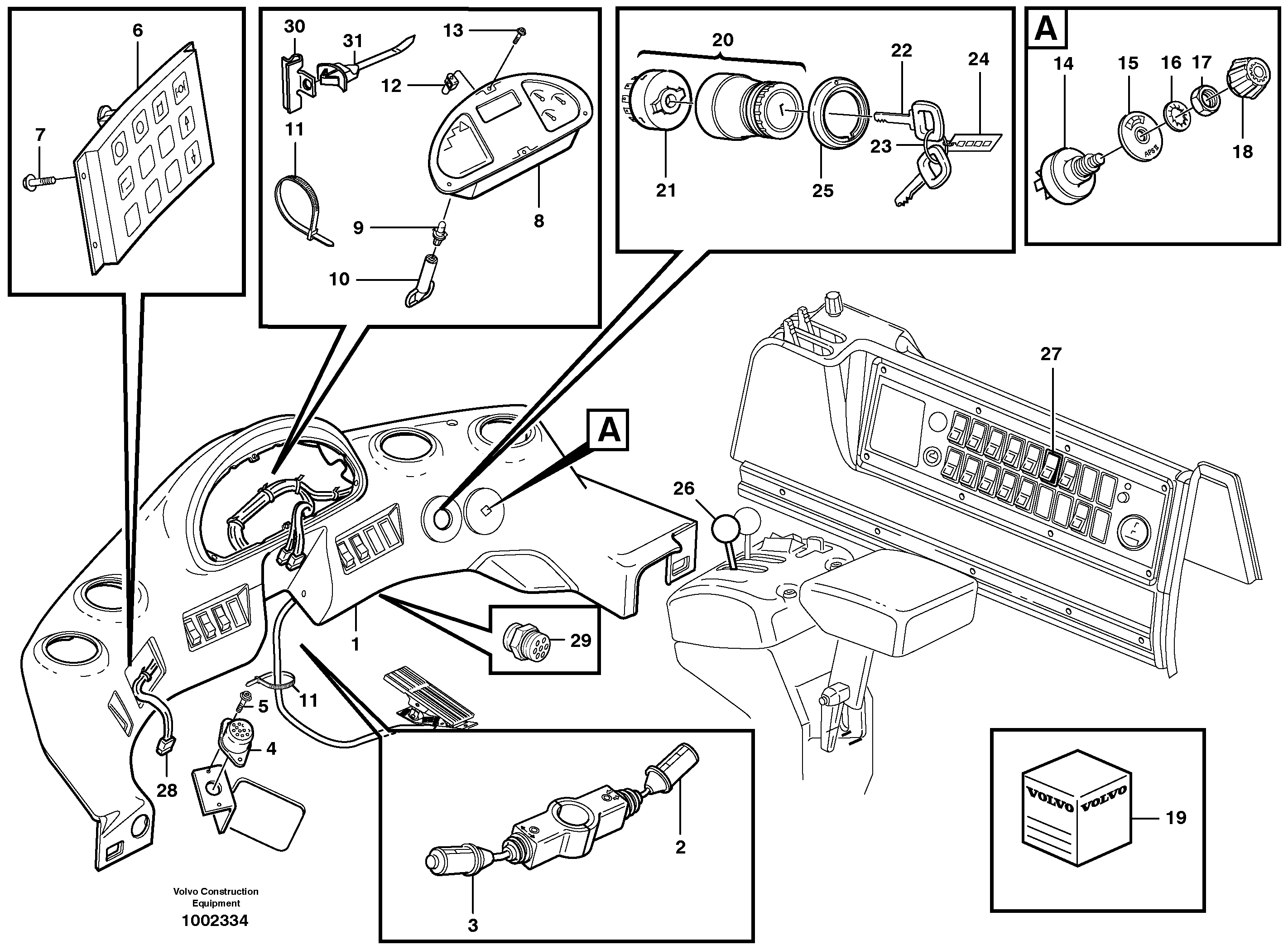 Instrument panel 33277, 94638 — volvo parts diagram