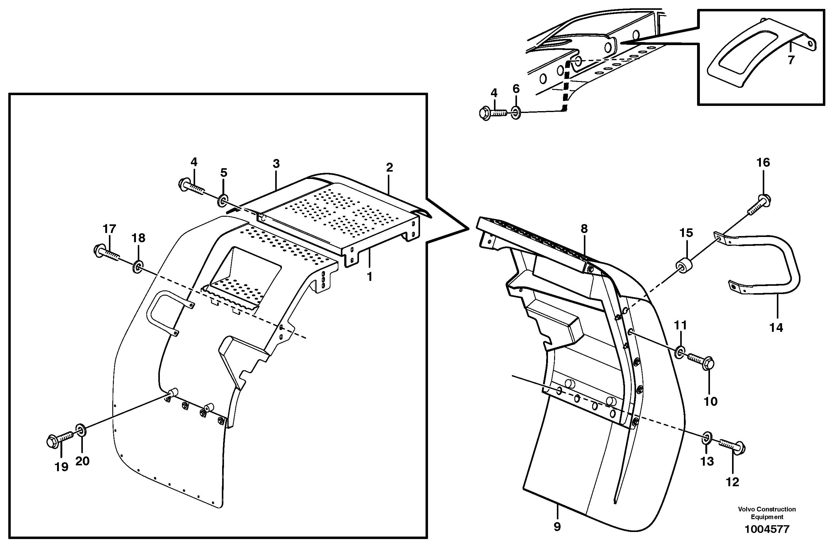Fender, rear  OPEN ROPS — volvo parts diagram