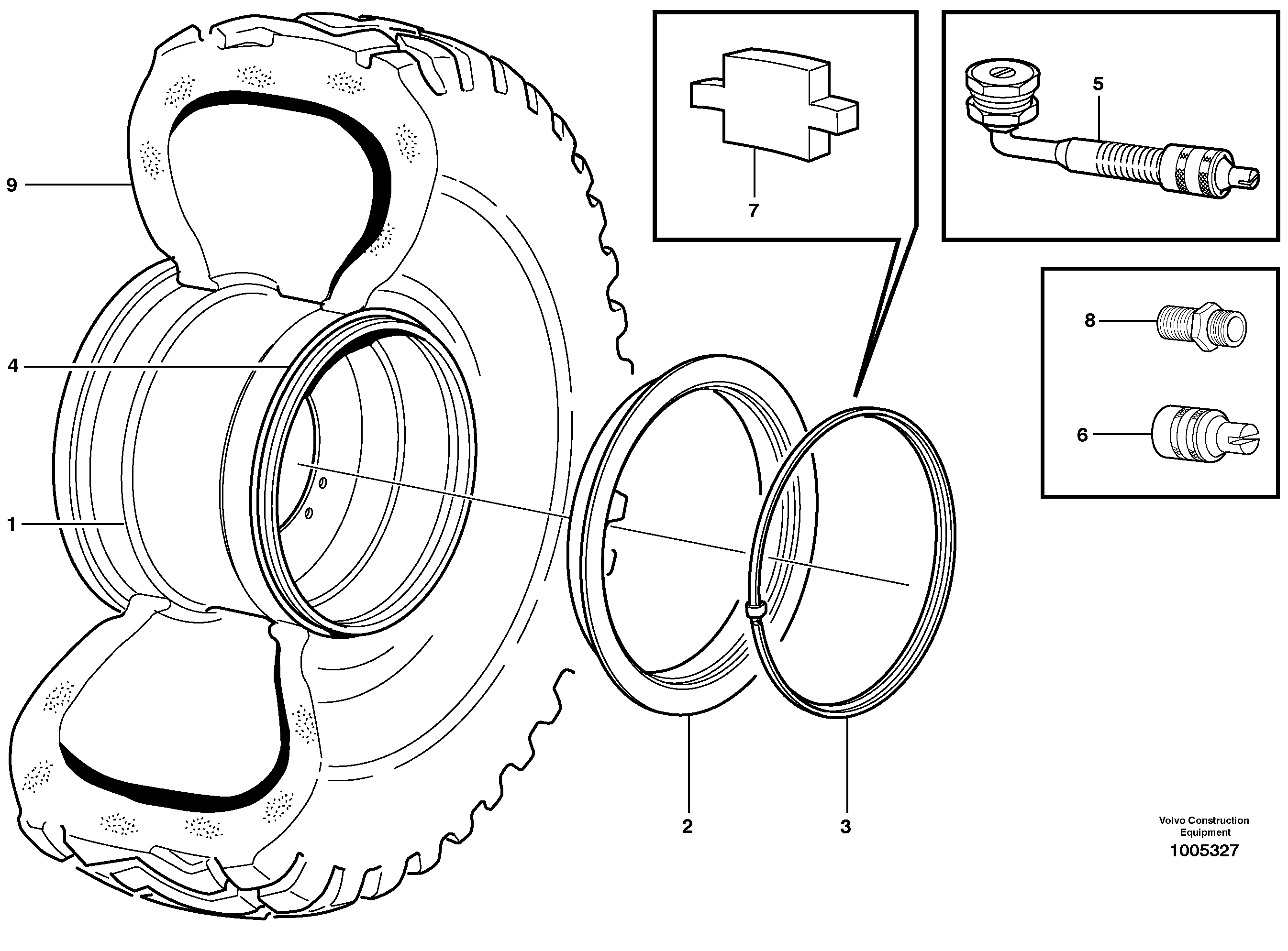Wheel 20,5R25 — volvo parts diagram