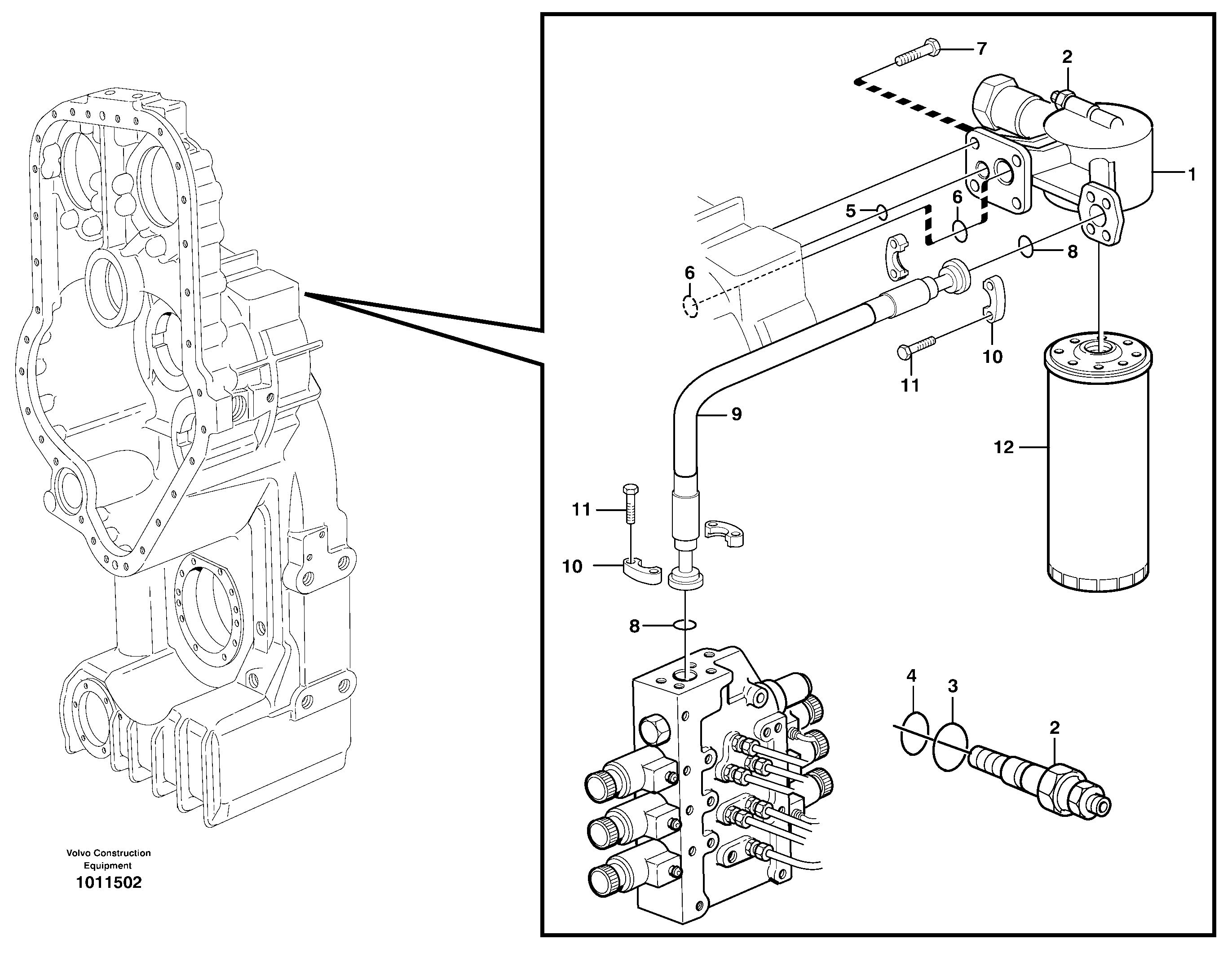 Oil filter  22523, 22548 — volvo parts diagram