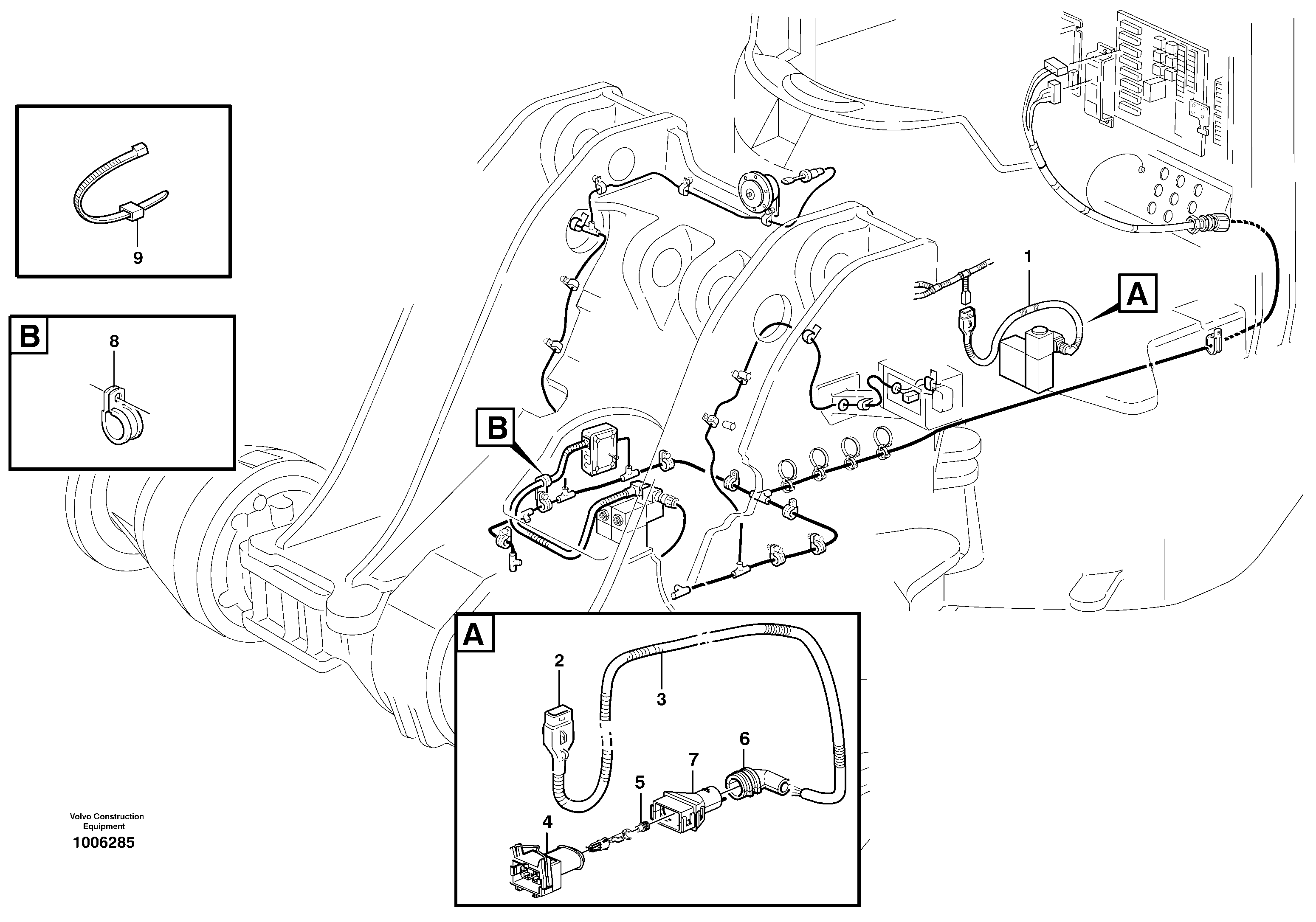 Cable harness, attachment bracket  80933 — volvo parts diagram