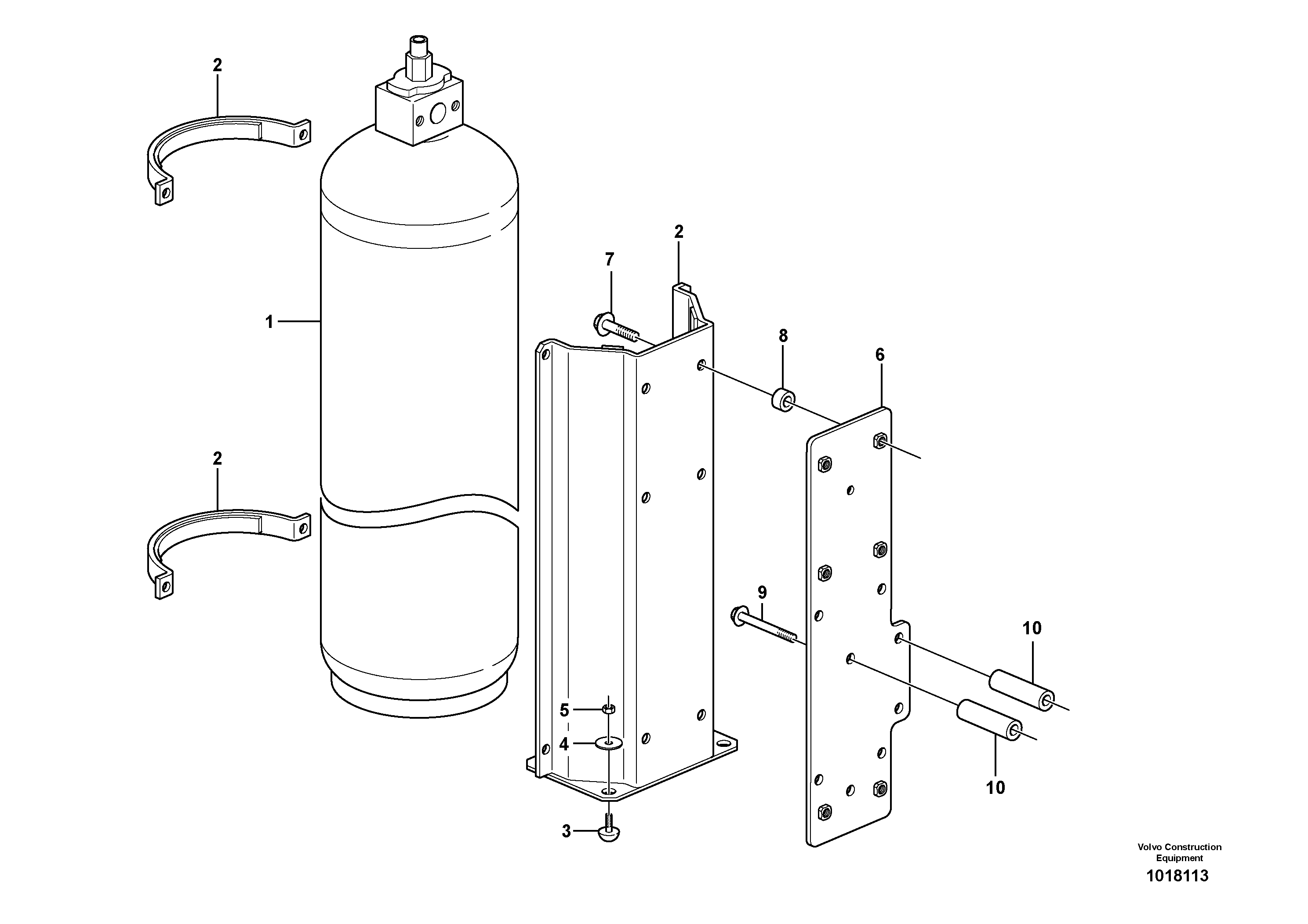Tank with fitting parts  82594 — volvo parts diagram