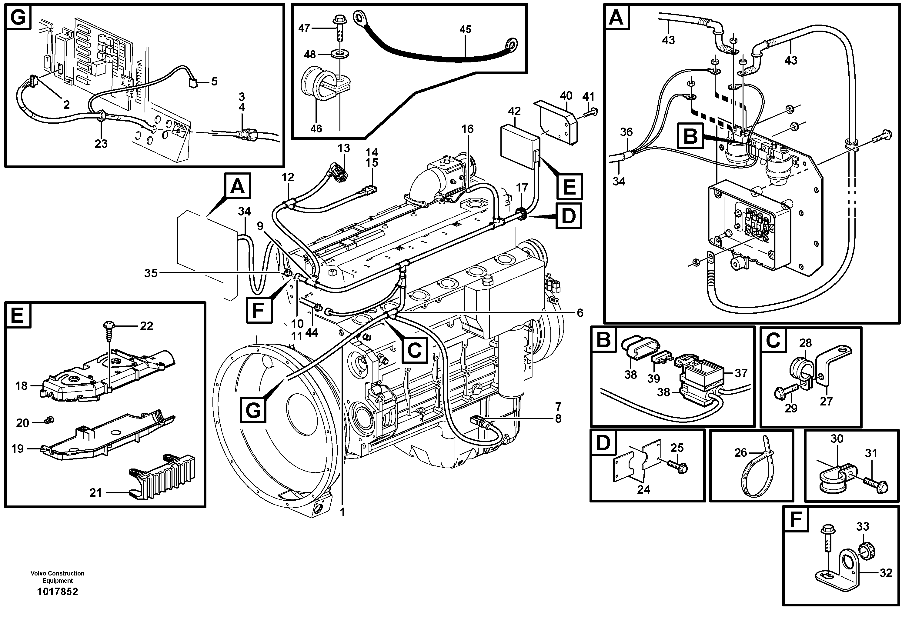 Cable harness, electricaldistrib. unit - engine E-ECU — volvo parts diagram