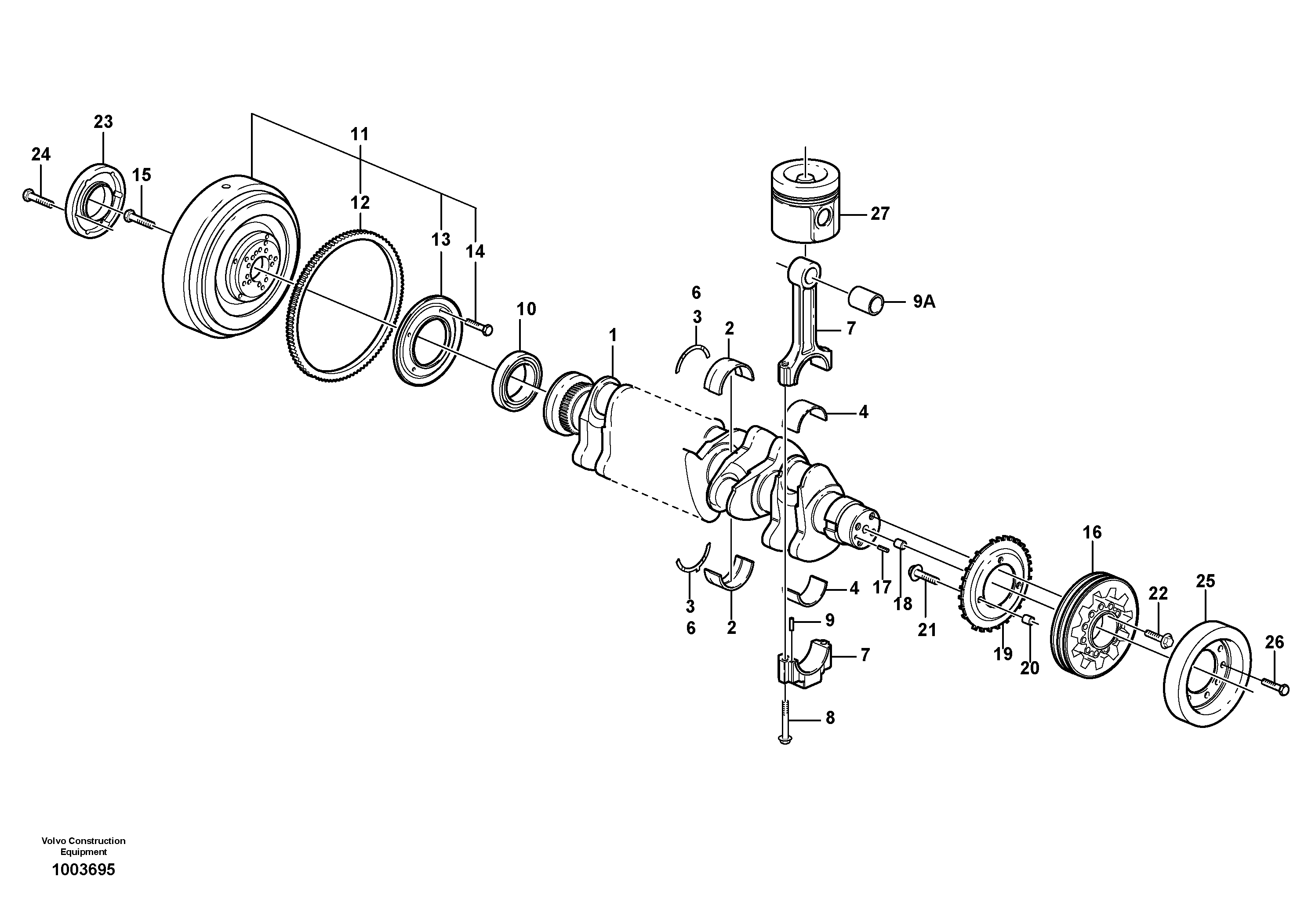 Crankshaft and related parts — volvo parts diagram