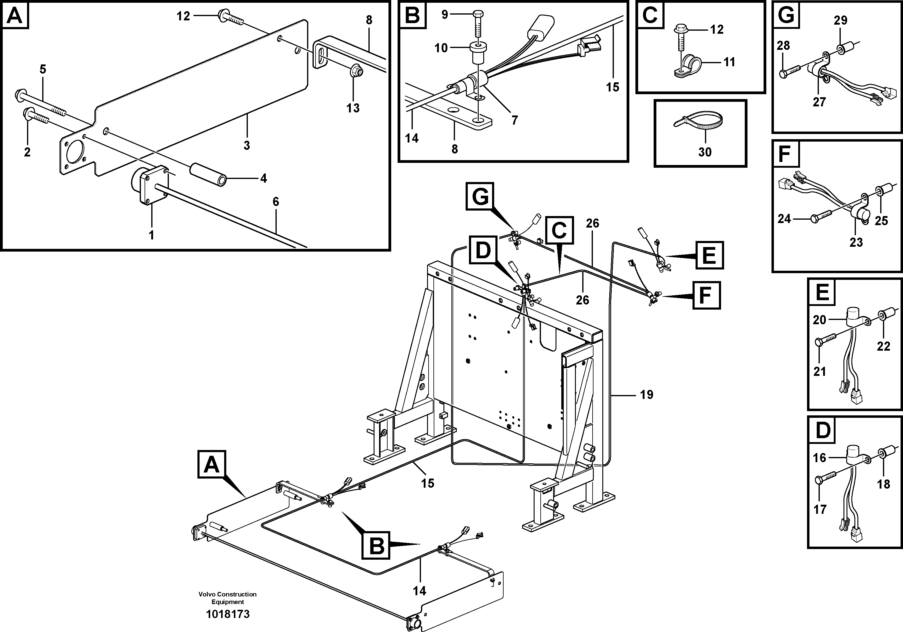 Cable harness, fire extinguishing system, cab  82594 — volvo parts diagram