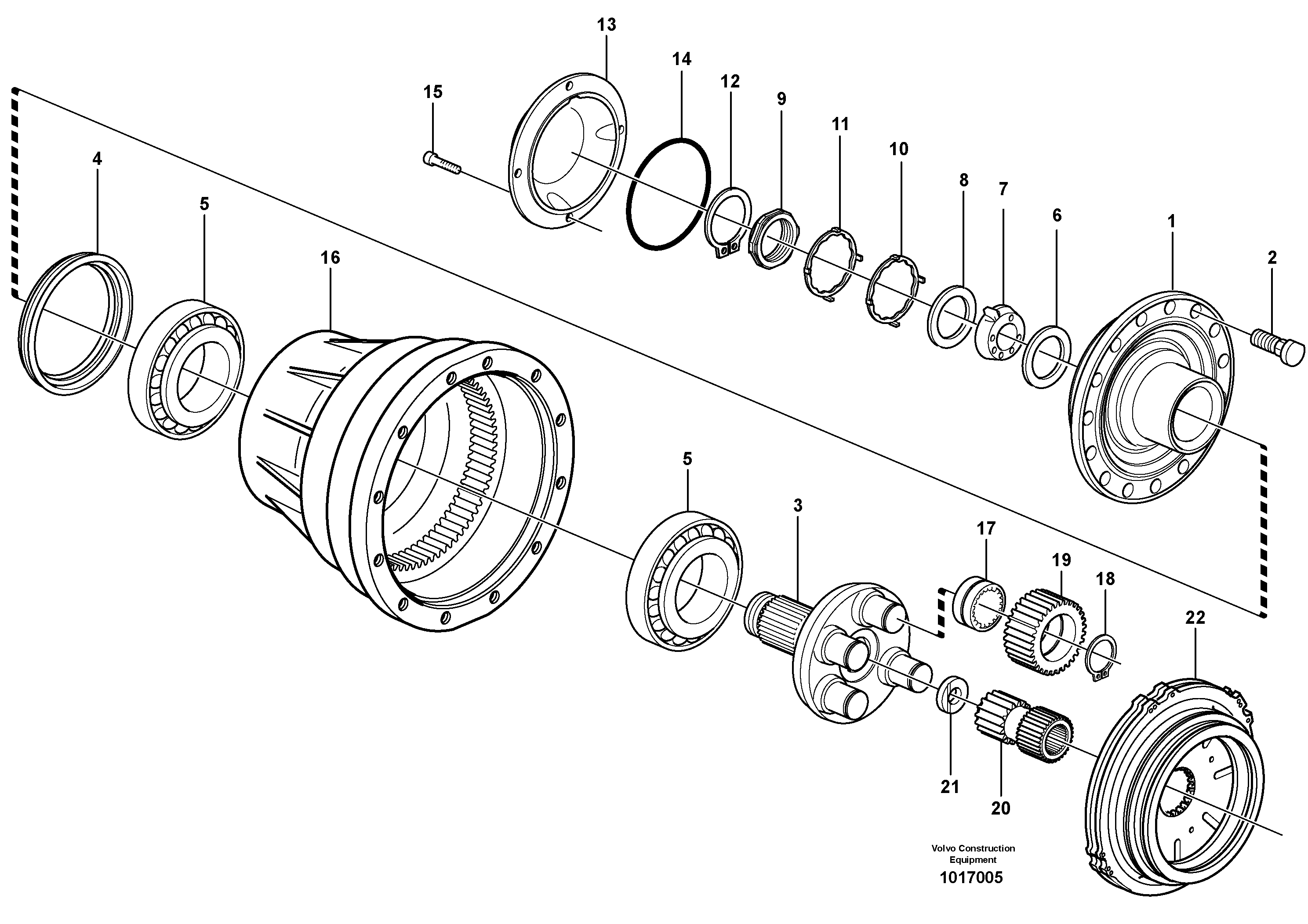 Planetary axle, Front  AWB 25 — volvo parts diagram