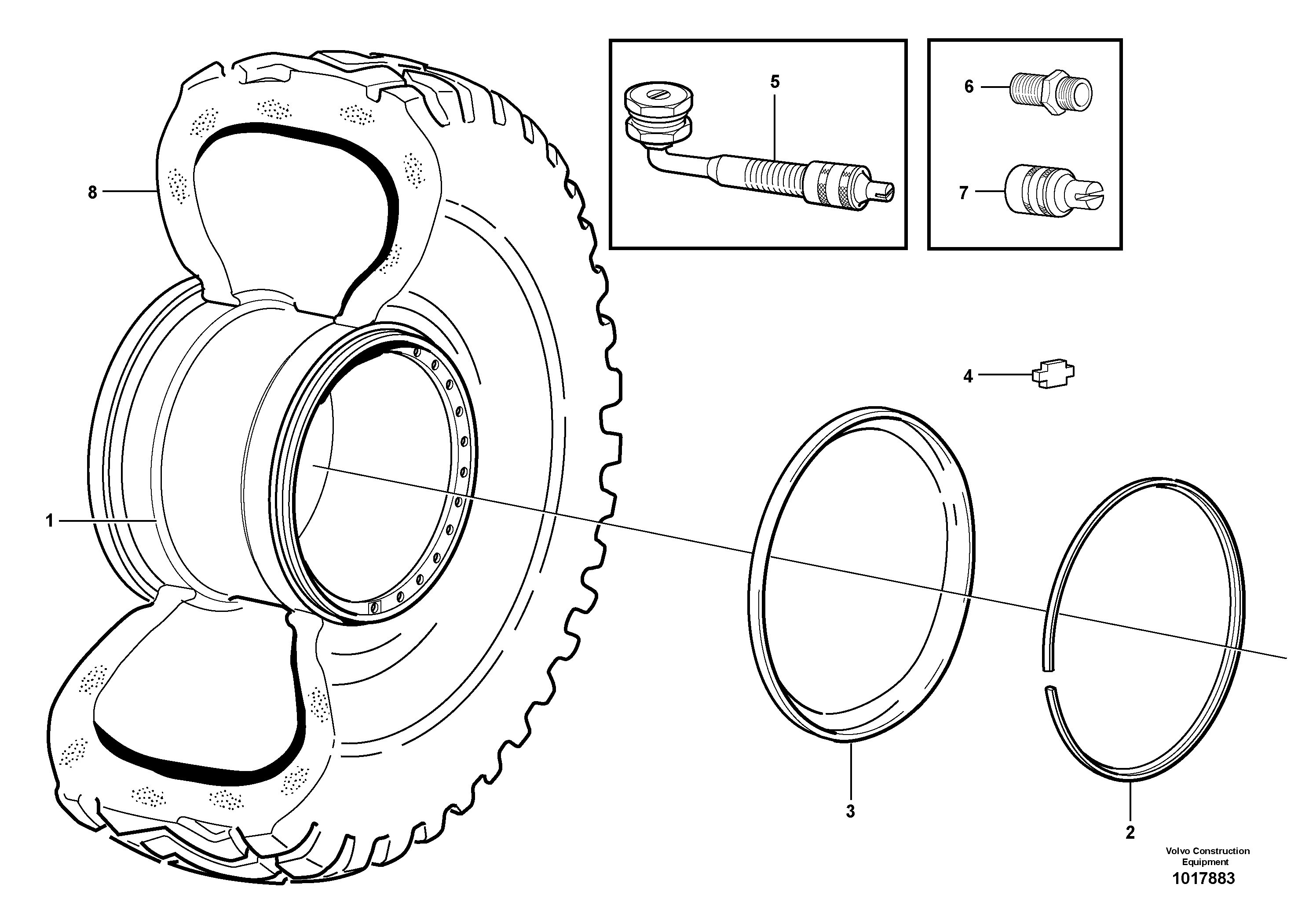 Wheel 650/65R25 — volvo parts diagram