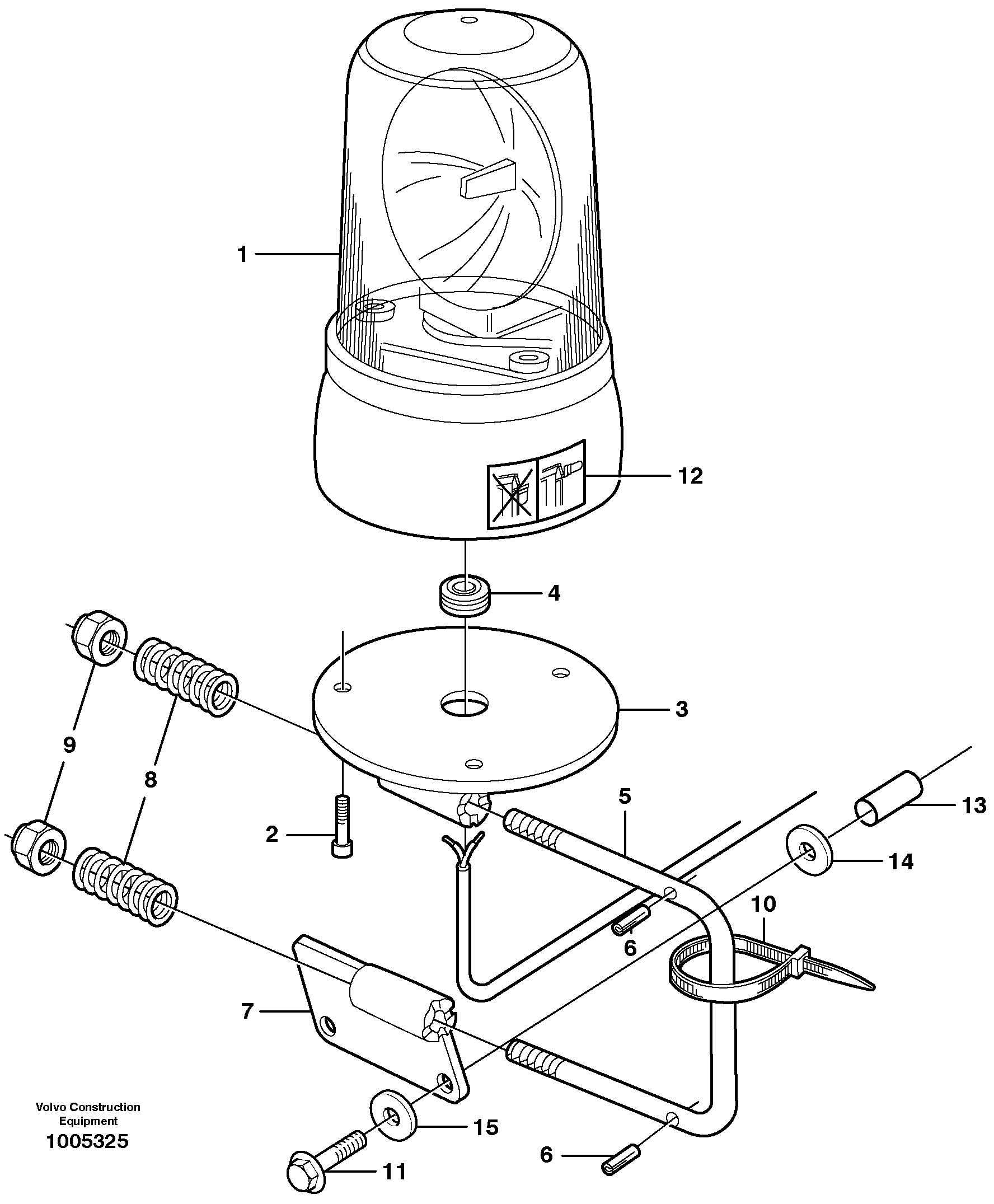 Revolving warning light. 93799 — volvo parts diagram