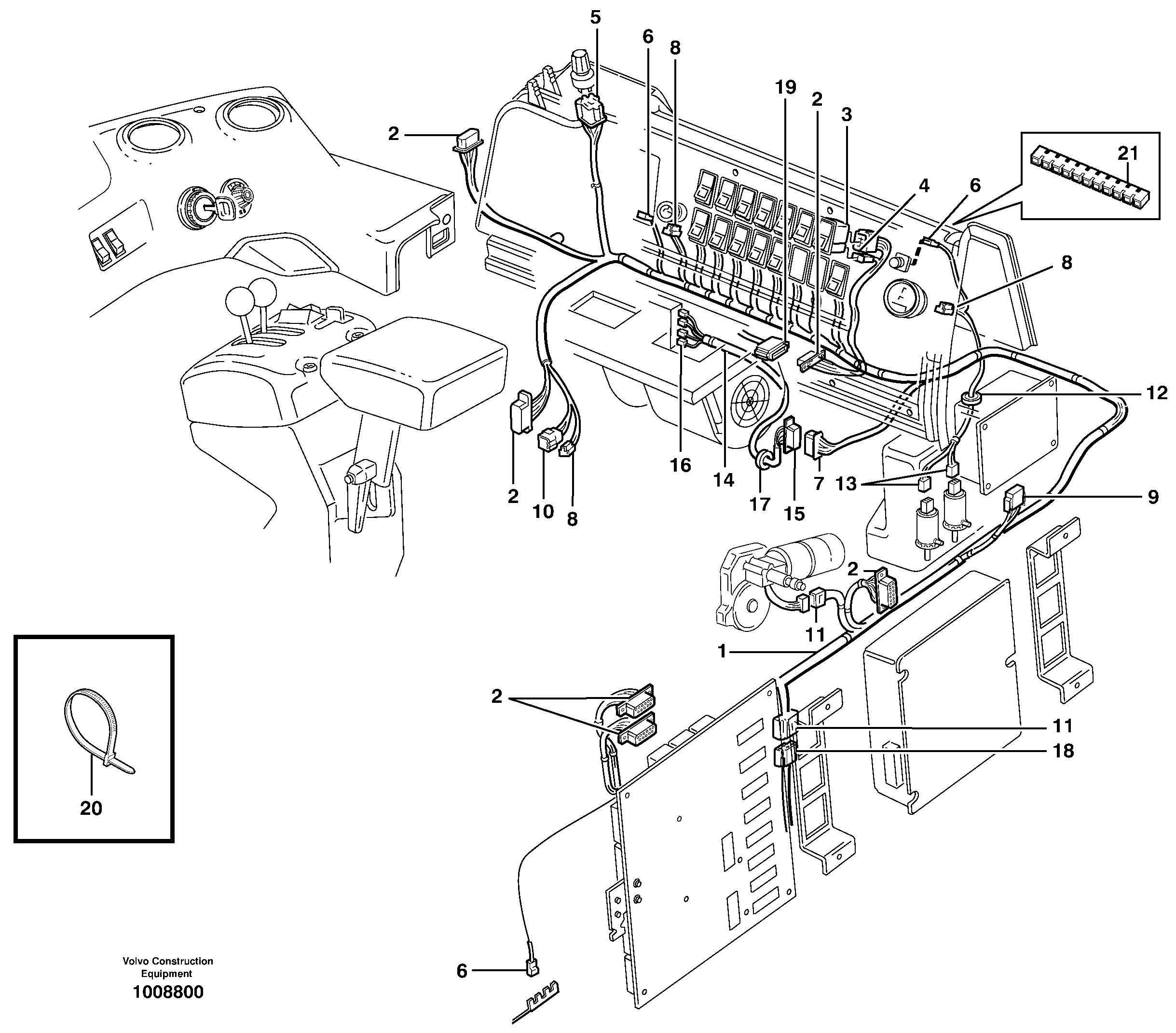 Cable harnesses, cab — volvo parts diagram